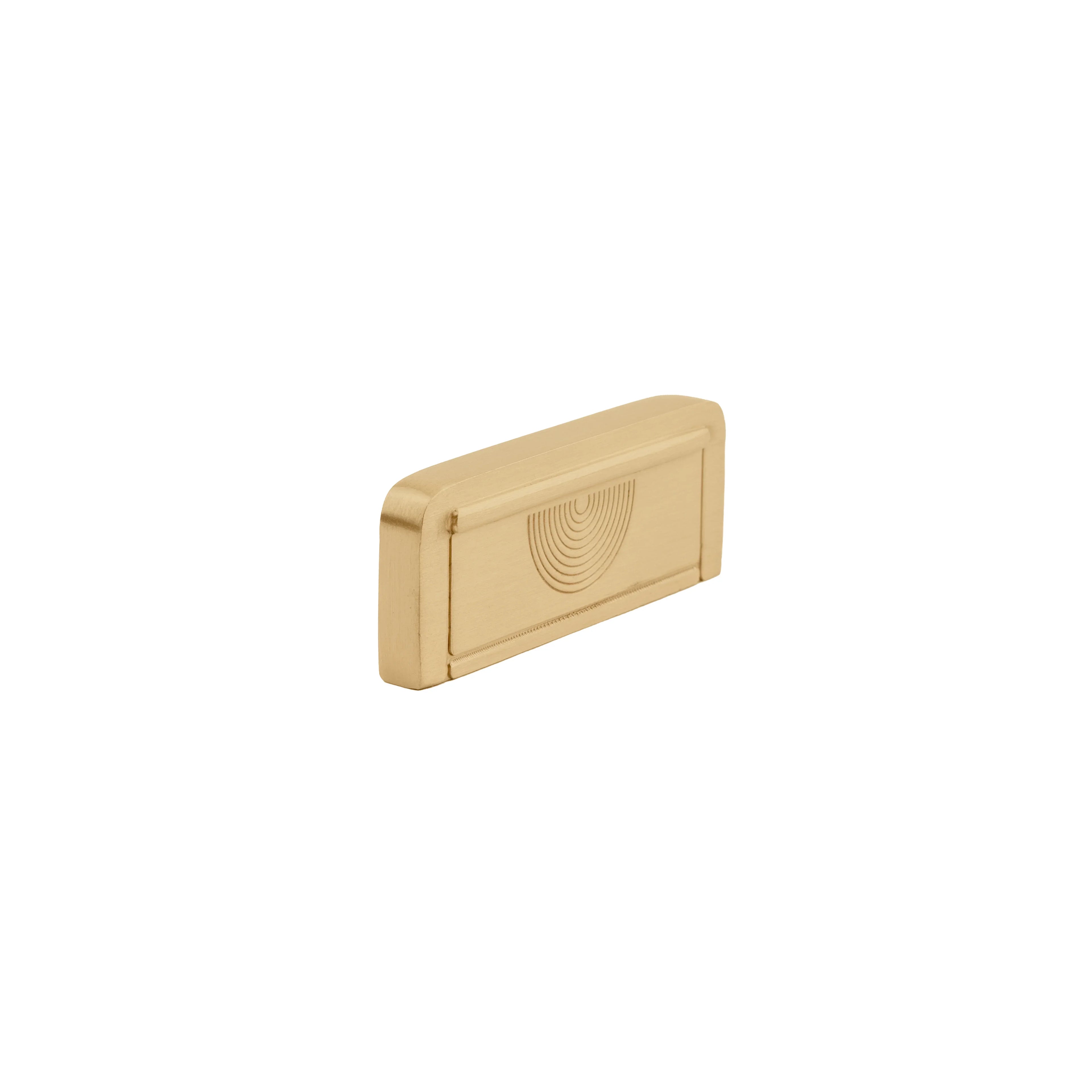 The Mantara B-0044 Saturn Handle is a modern brass handle in brushed gold, ideal for cabinets, kitchens, wardrobes, and drawers.