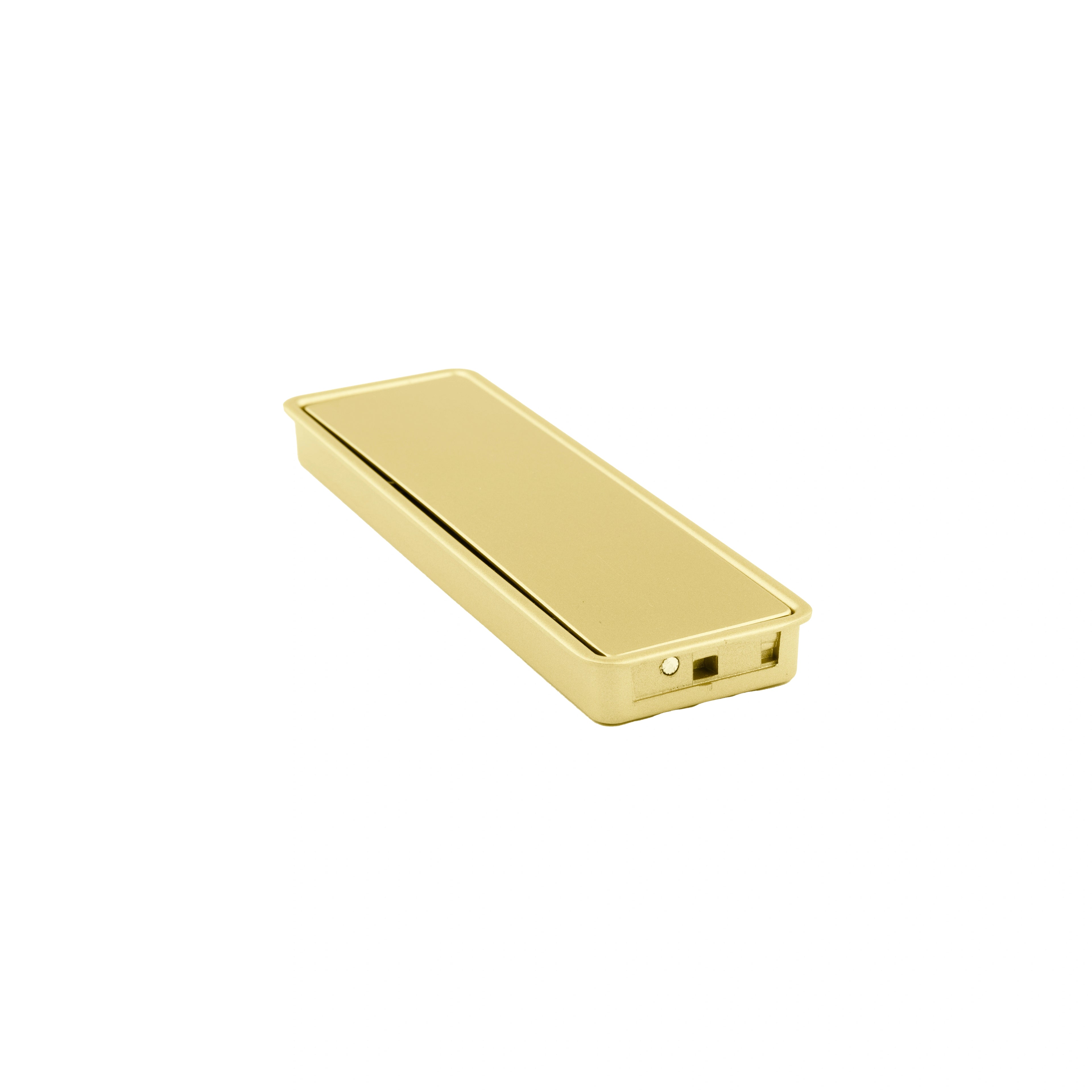 Mantara Concealed Square Handle Z-0009 is a modern zinc alloy handle in brushed gold, ideal for drawers and hooks.