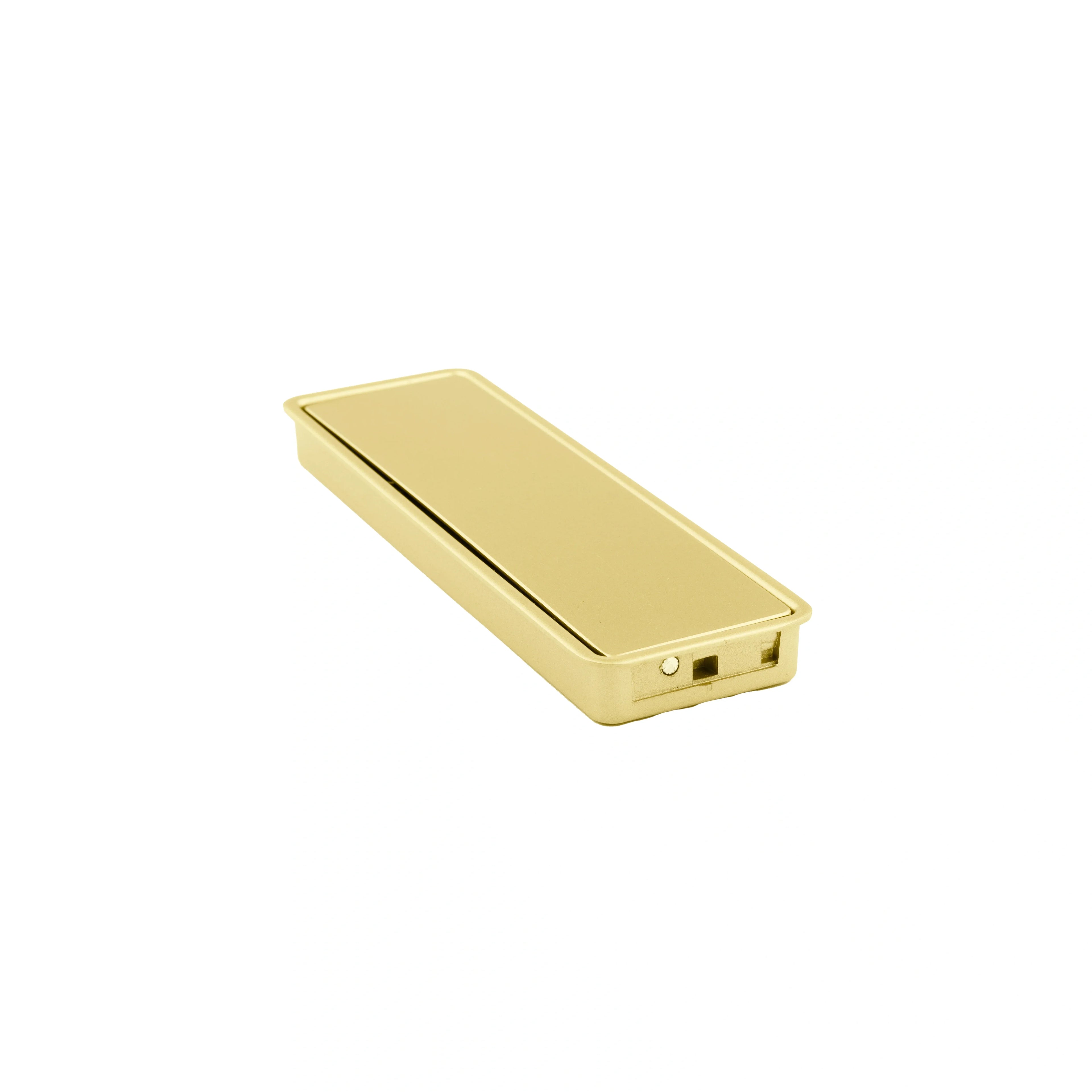 Mantara Concealed Square Handle Z-0009 is a modern zinc alloy handle in brushed gold, ideal for drawers and hooks.