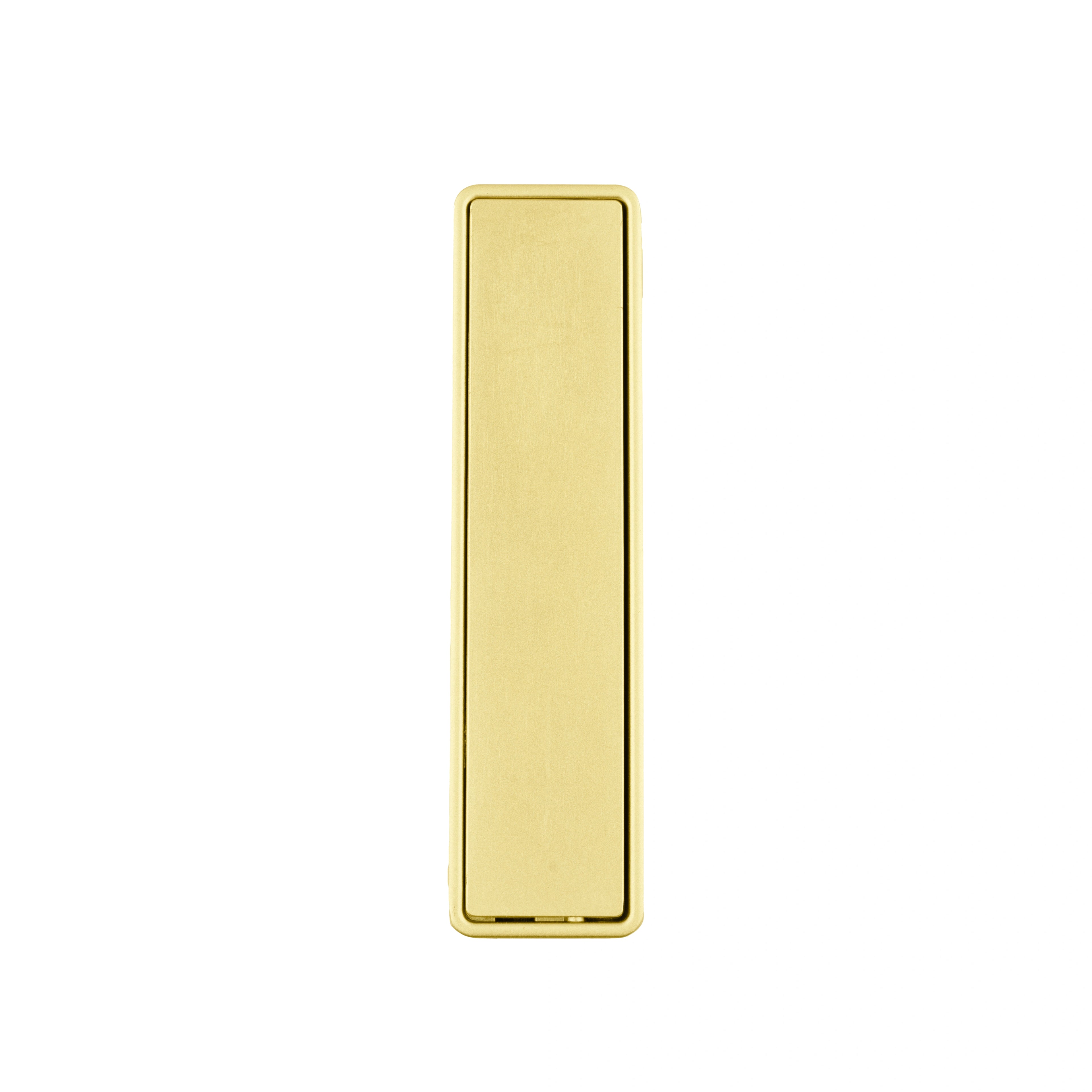 Mantara Concealed Square Handle Z-0009 is a modern zinc alloy handle in brushed gold, ideal for drawers and hooks.