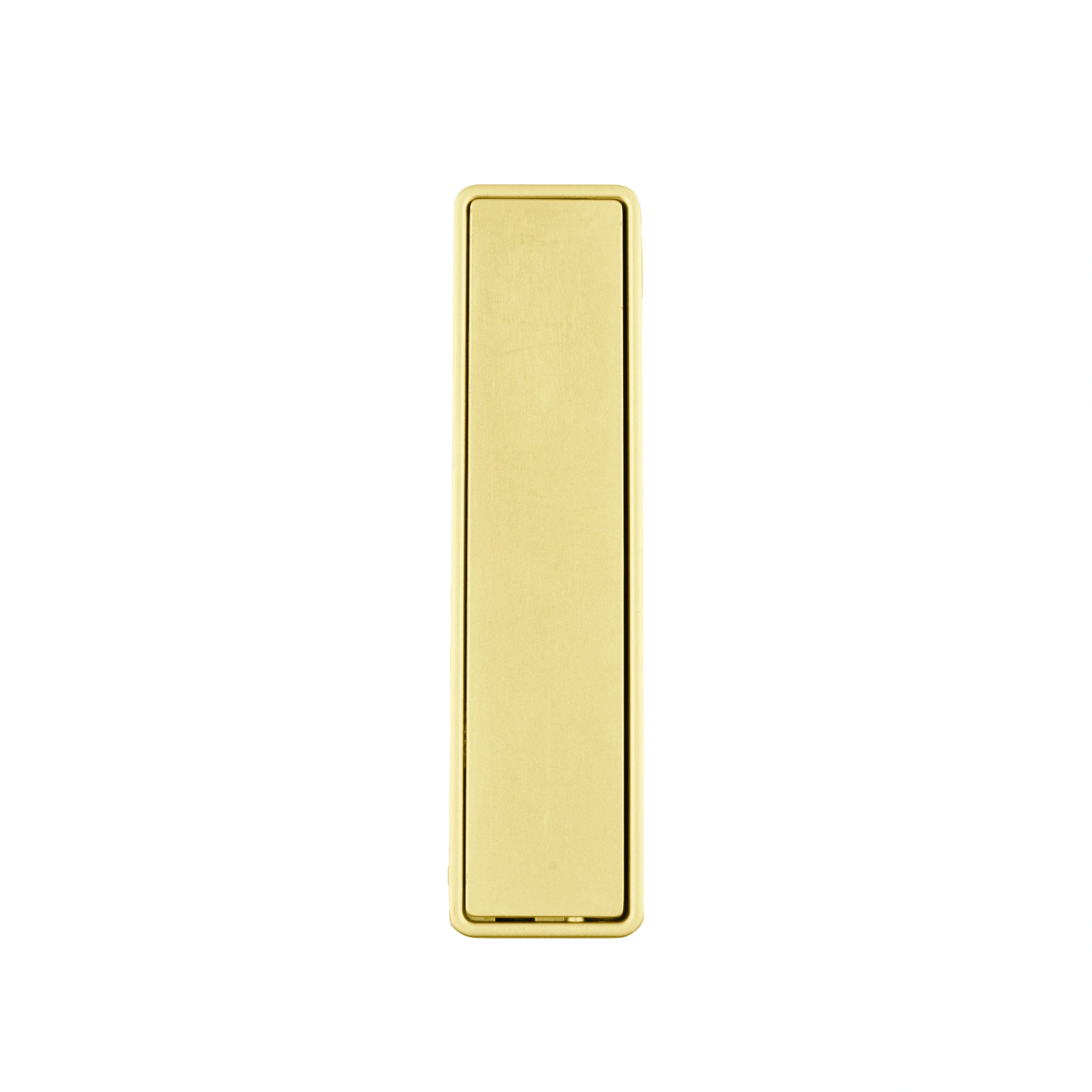 Mantara Concealed Square Handle Z-0009 is a modern zinc alloy handle in brushed gold, ideal for drawers and hooks.
