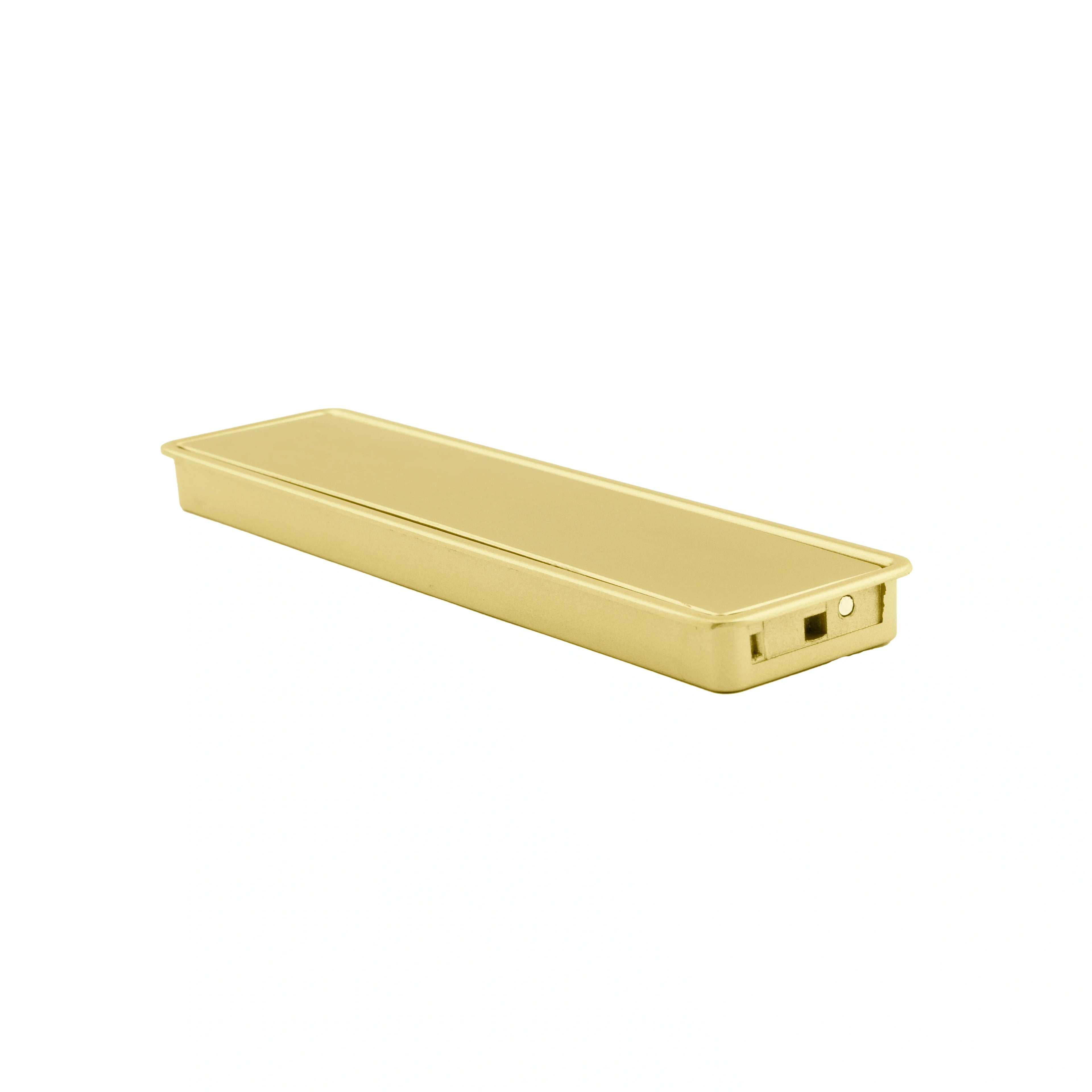 Mantara Concealed Square Handle Z-0009 is a modern zinc alloy handle in brushed gold, ideal for drawers and hooks.
