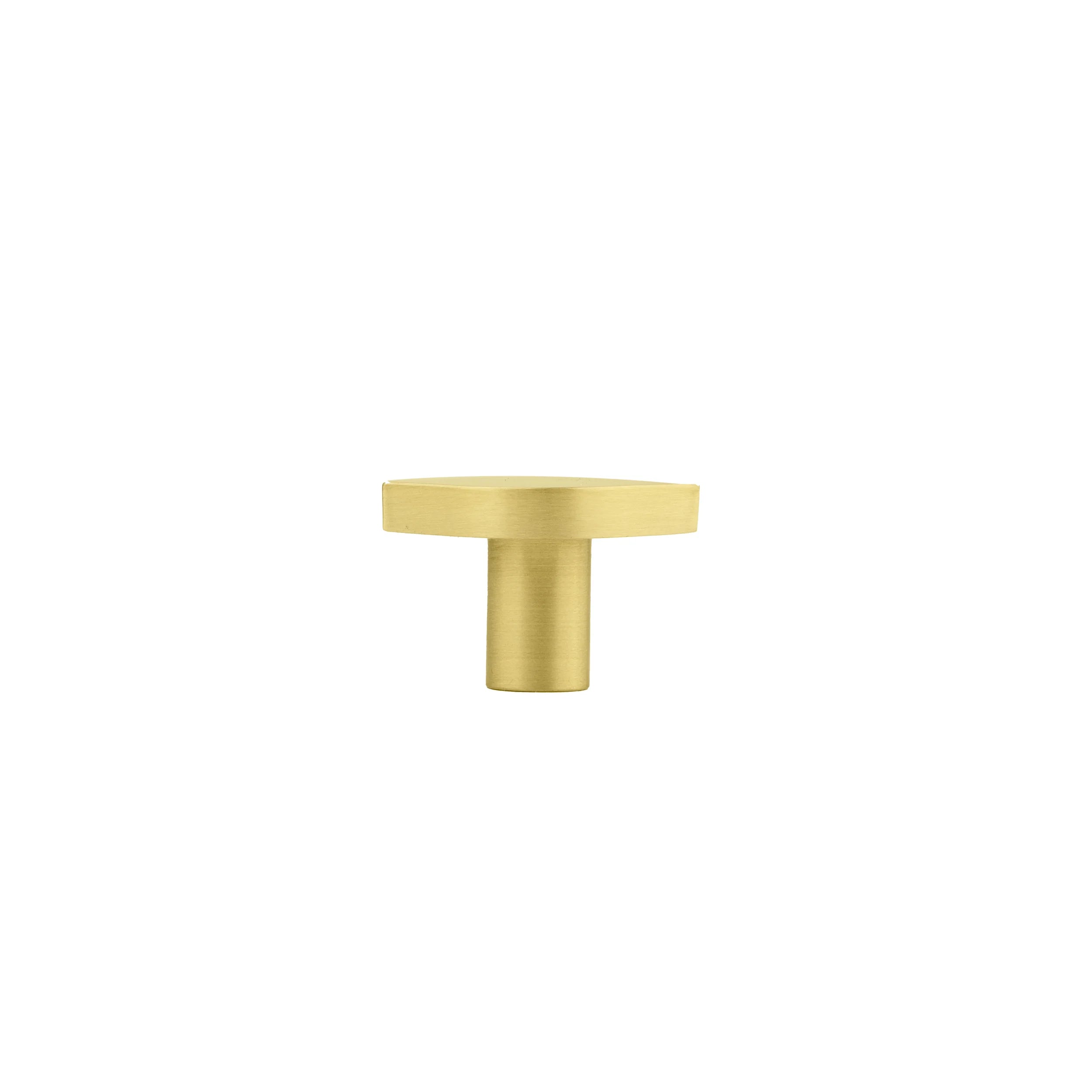 The Tarang Knob by Mantara (B-0104) is a brushed brass modern pair knob in gold, perfect for wardrobes, doors, and kitchens.