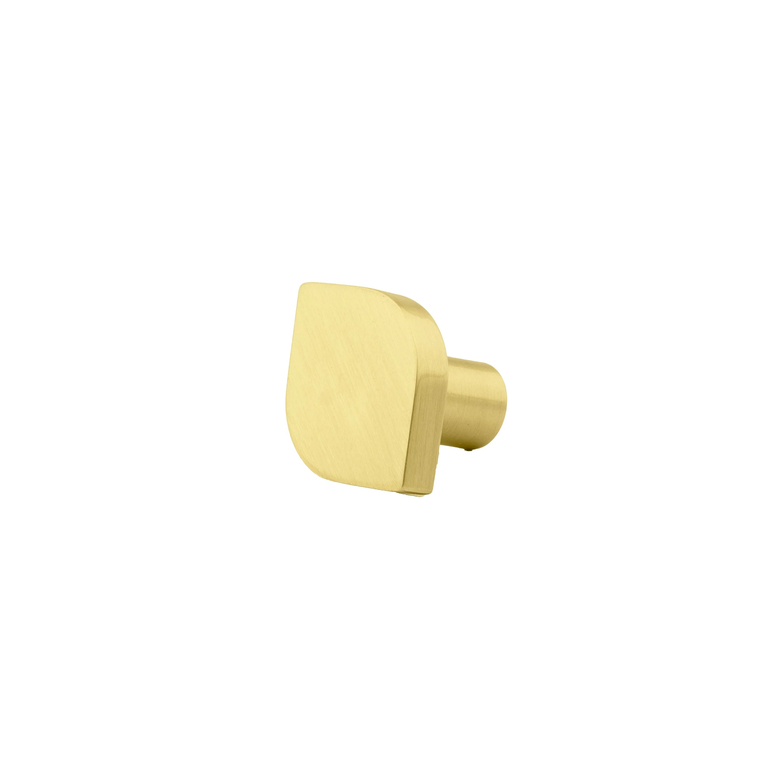 The Tarang Knob by Mantara (B-0104) is a brushed brass modern pair knob in gold, perfect for wardrobes, doors, and kitchens.