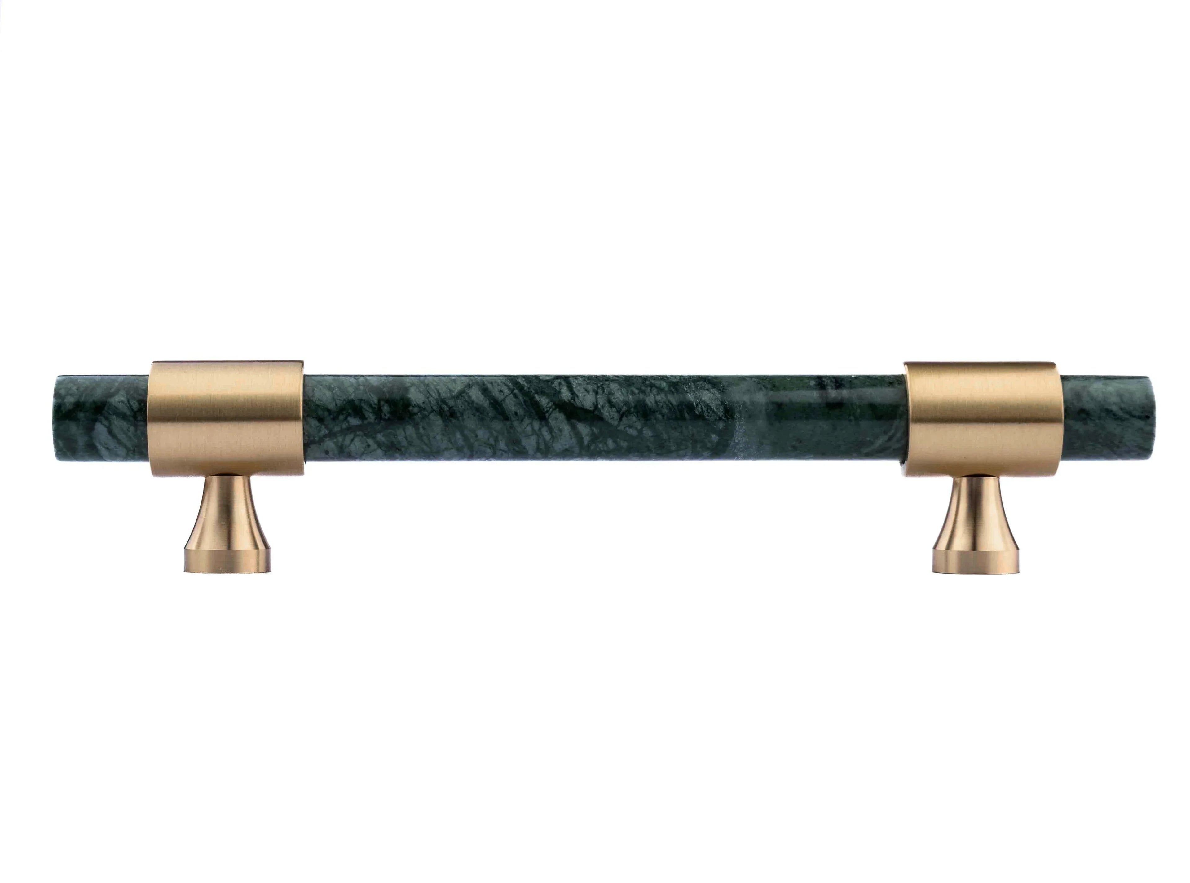 Marble and solid brass with green, black and white color for wardrobe, drawer handle by Mantara, model M-0009-H.