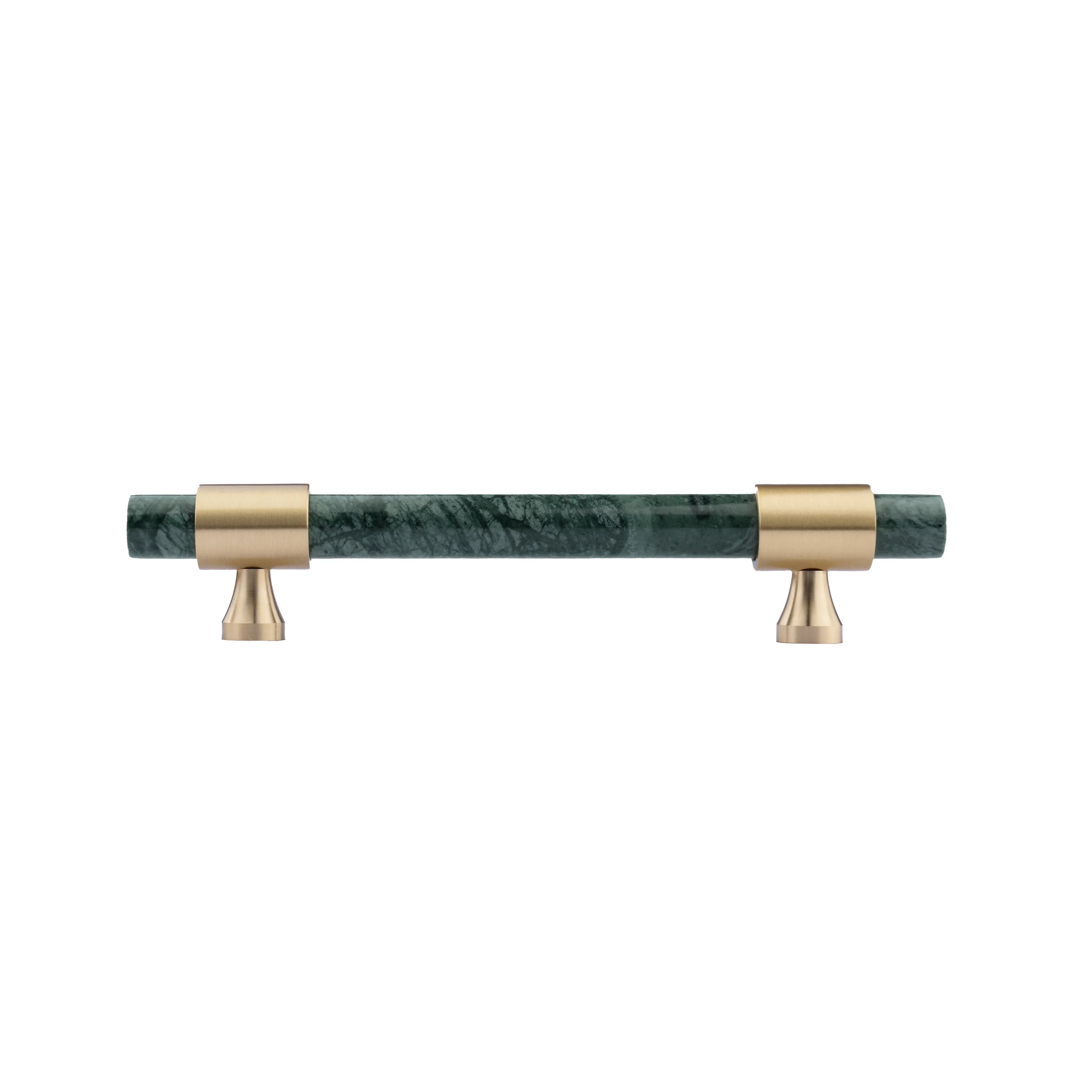 Marble and solid brass with green, black and white color for wardrobe, drawer handle by Mantara, model M-0009-H.