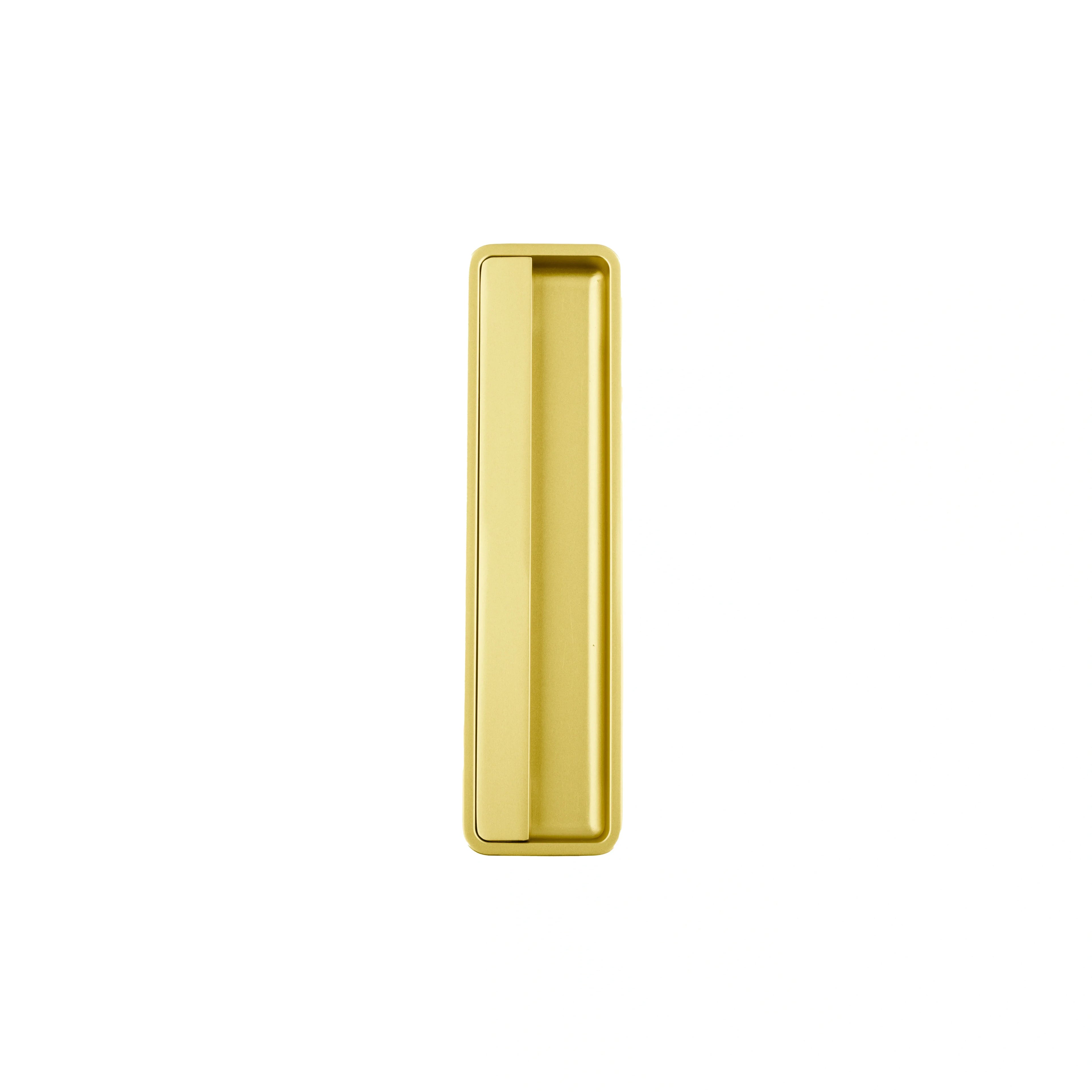 Mantara Concealed Square Handle Z-0011 is a modern zinc handle in matte gold, ideal for sliding doors and furniture.
