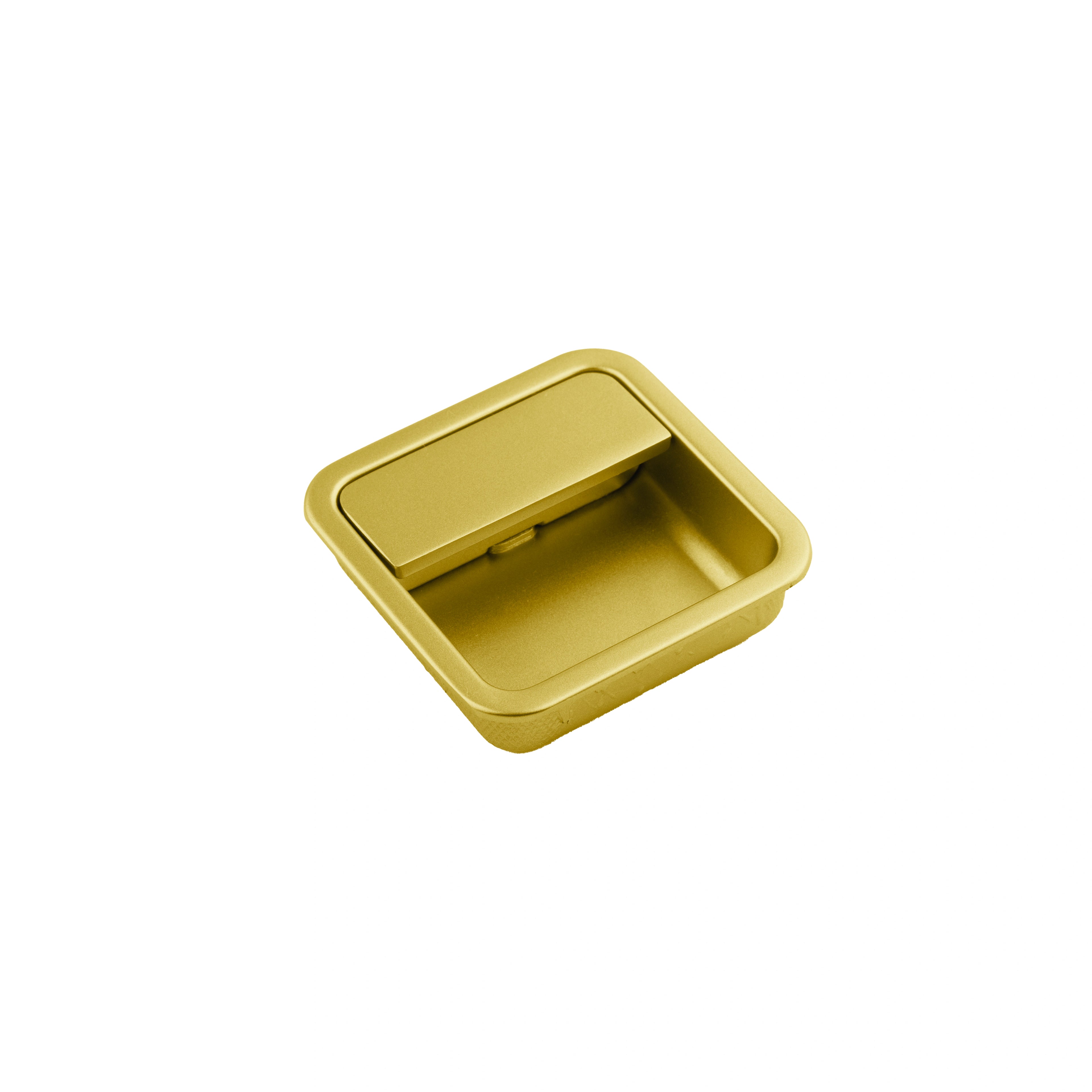 Mantara Concealed Square Handle Z-0011 is a modern zinc handle in matte gold, ideal for sliding doors and furniture.