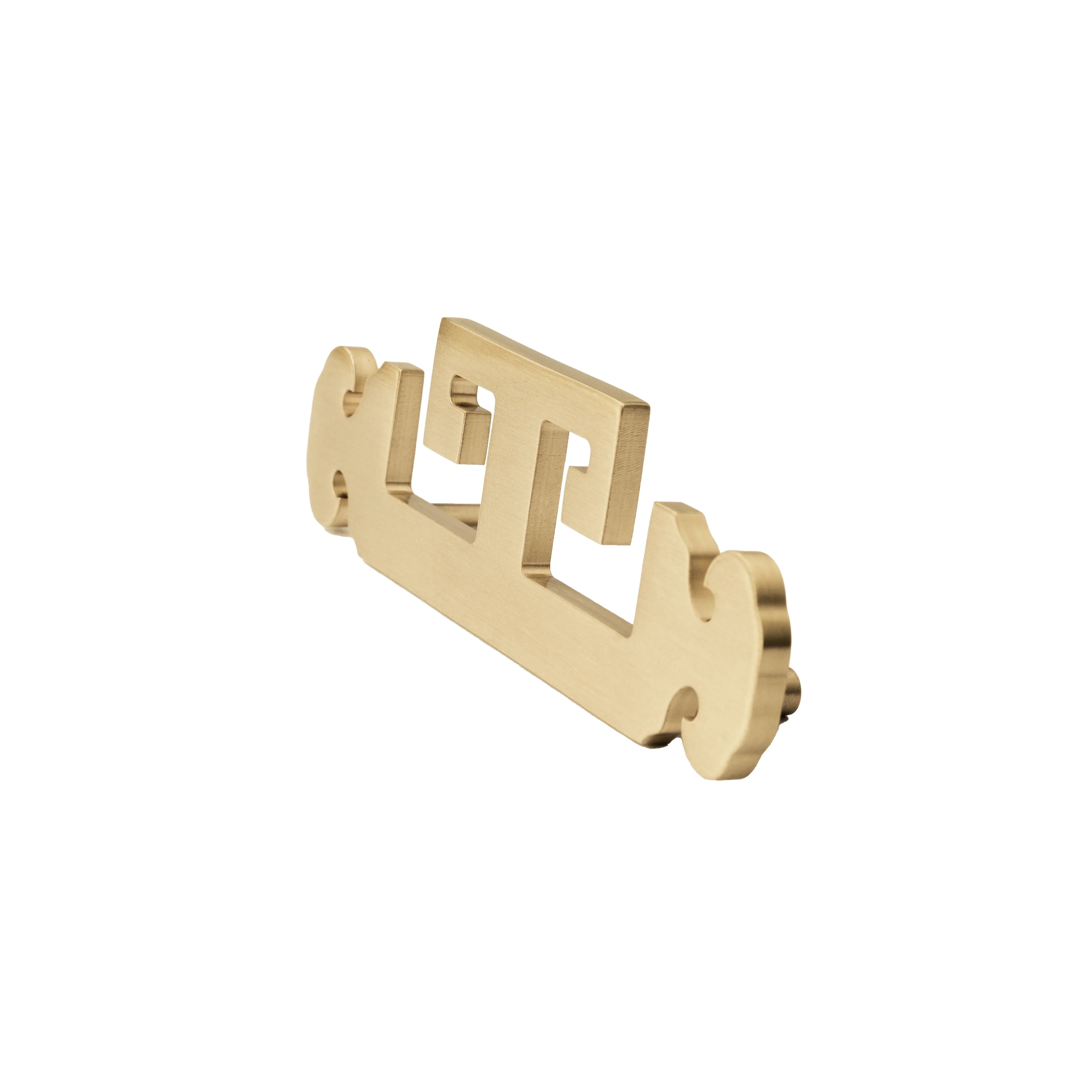 Mantara Yang Handle B-0083 is a modern brass handle in brushed gold, perfect for drawers, almirahs, and bedrooms.