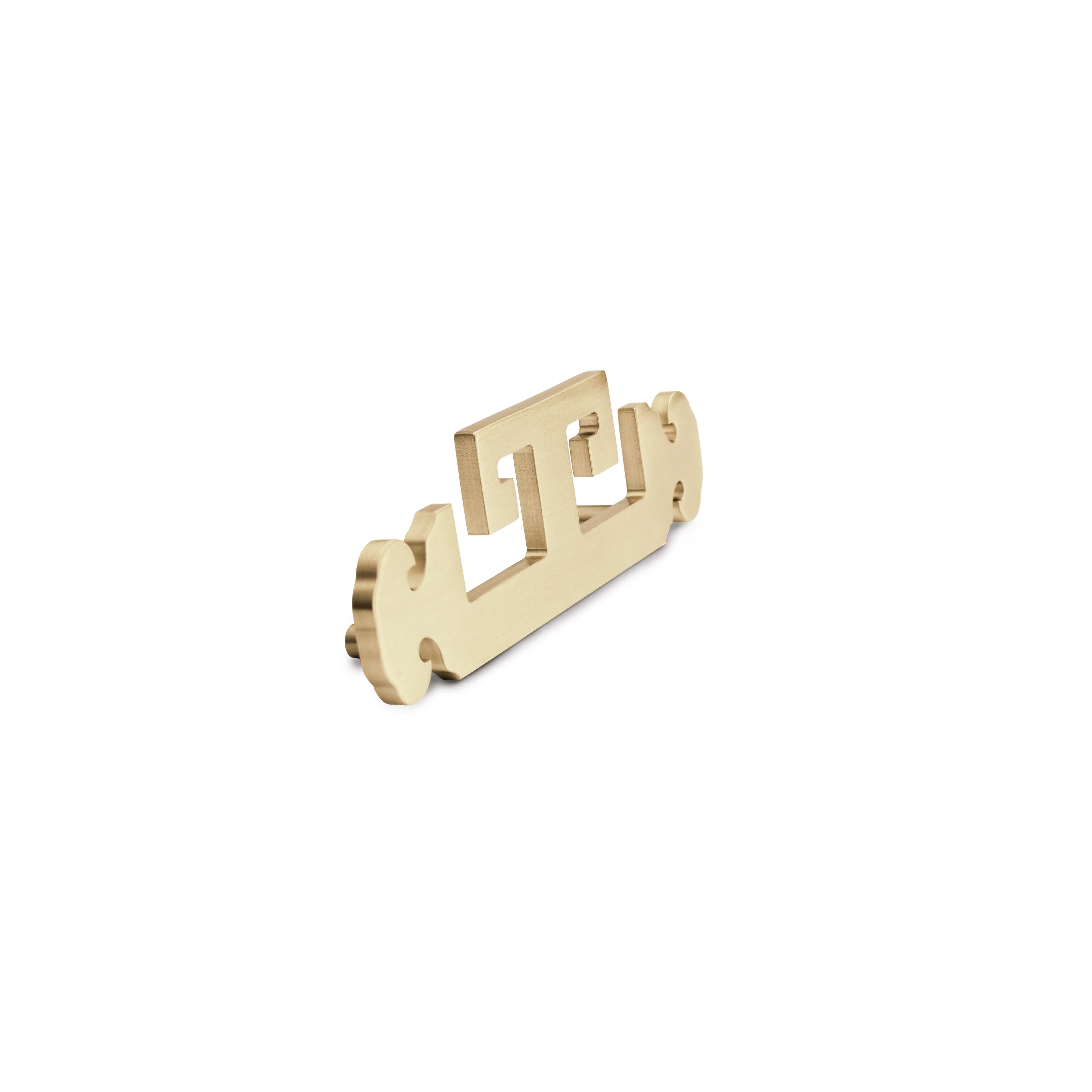 Mantara Yang Handle B-0083 is a modern brass handle in brushed gold, perfect for drawers, almirahs, and bedrooms.
