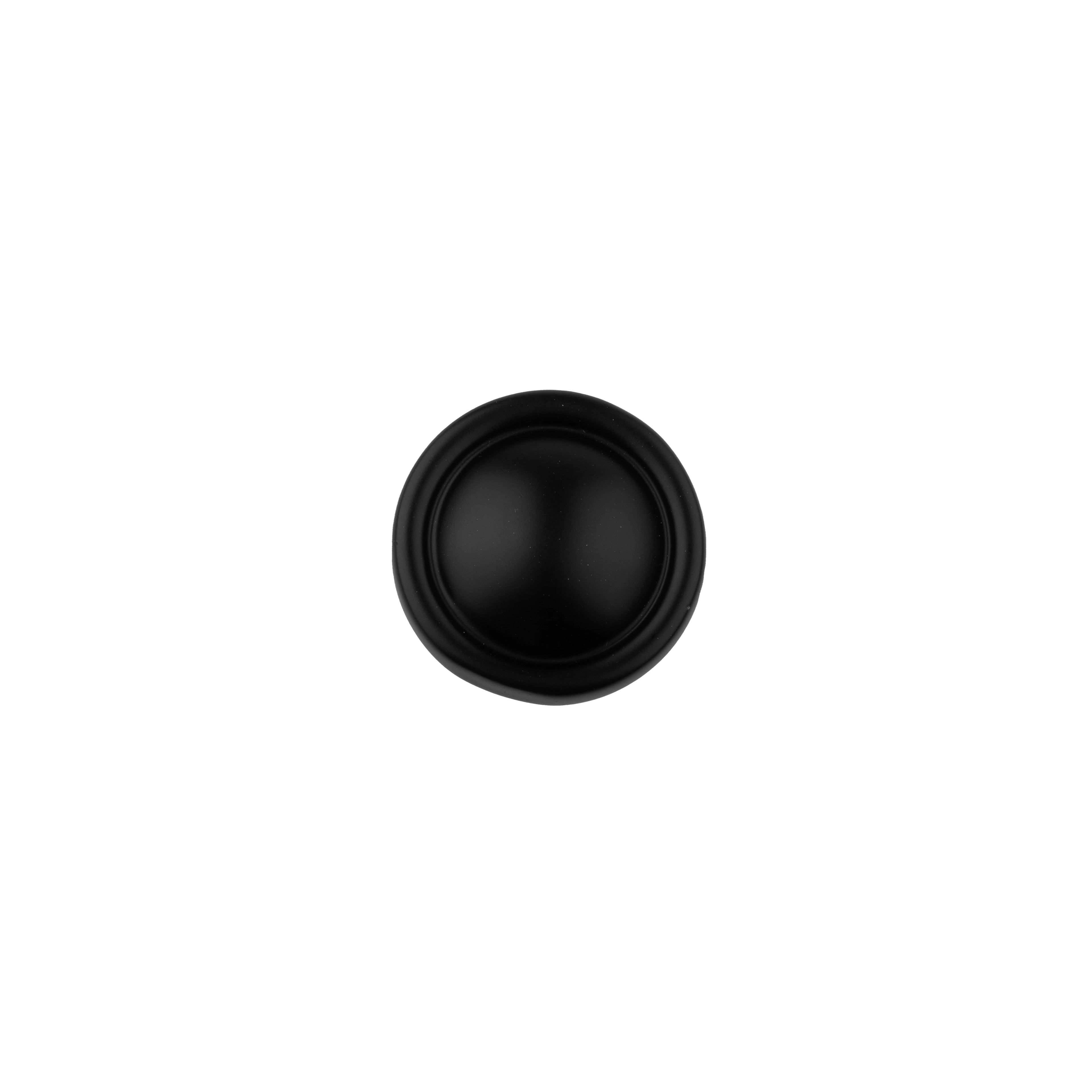 Mantara Black Button Knob Z-0002 is a modern zinc alloy knob in matte finish, ideal for wardrobes and furniture.