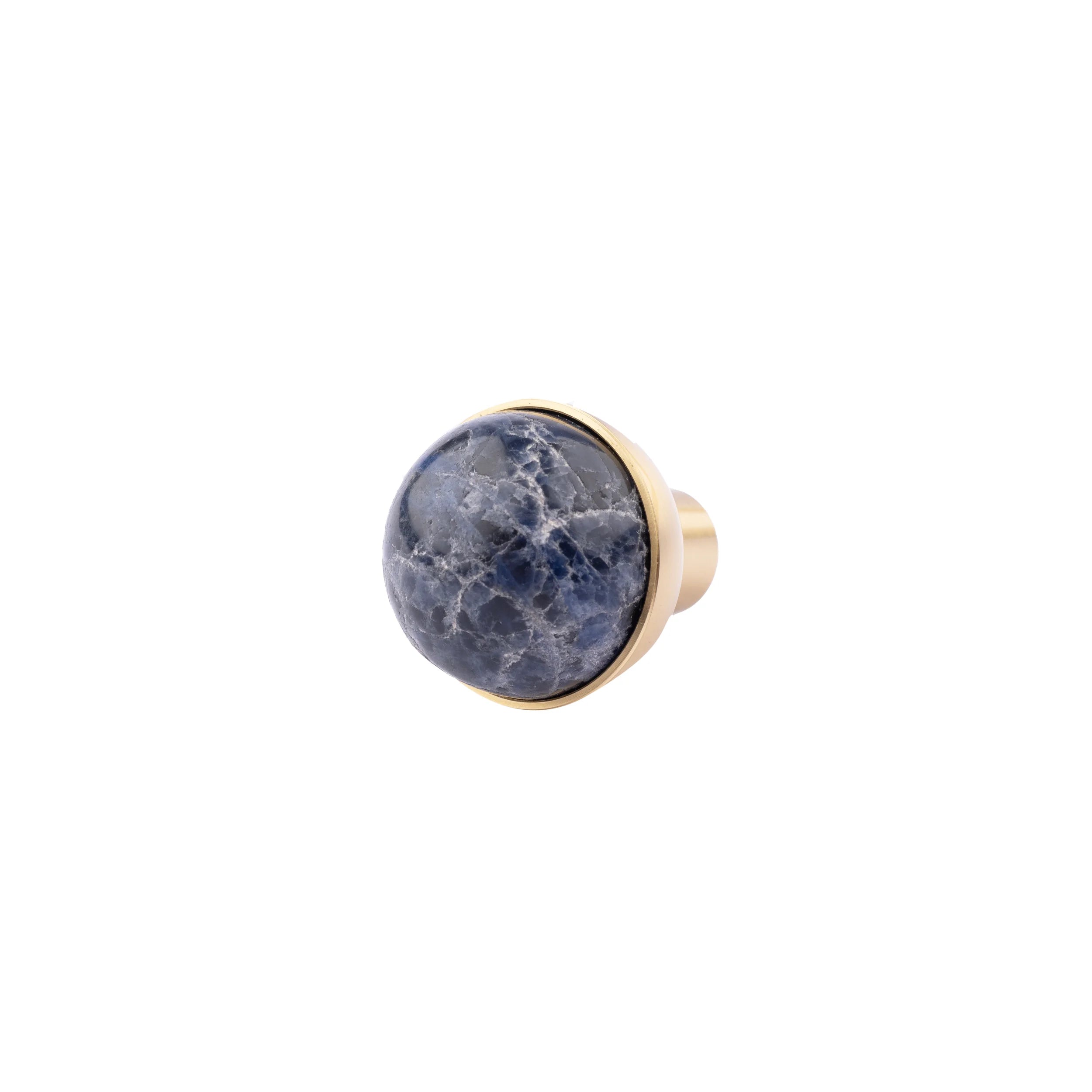 The Mantara C-0006 is a modern crystal + brass knob in black, ideal for drawers and cabinets.