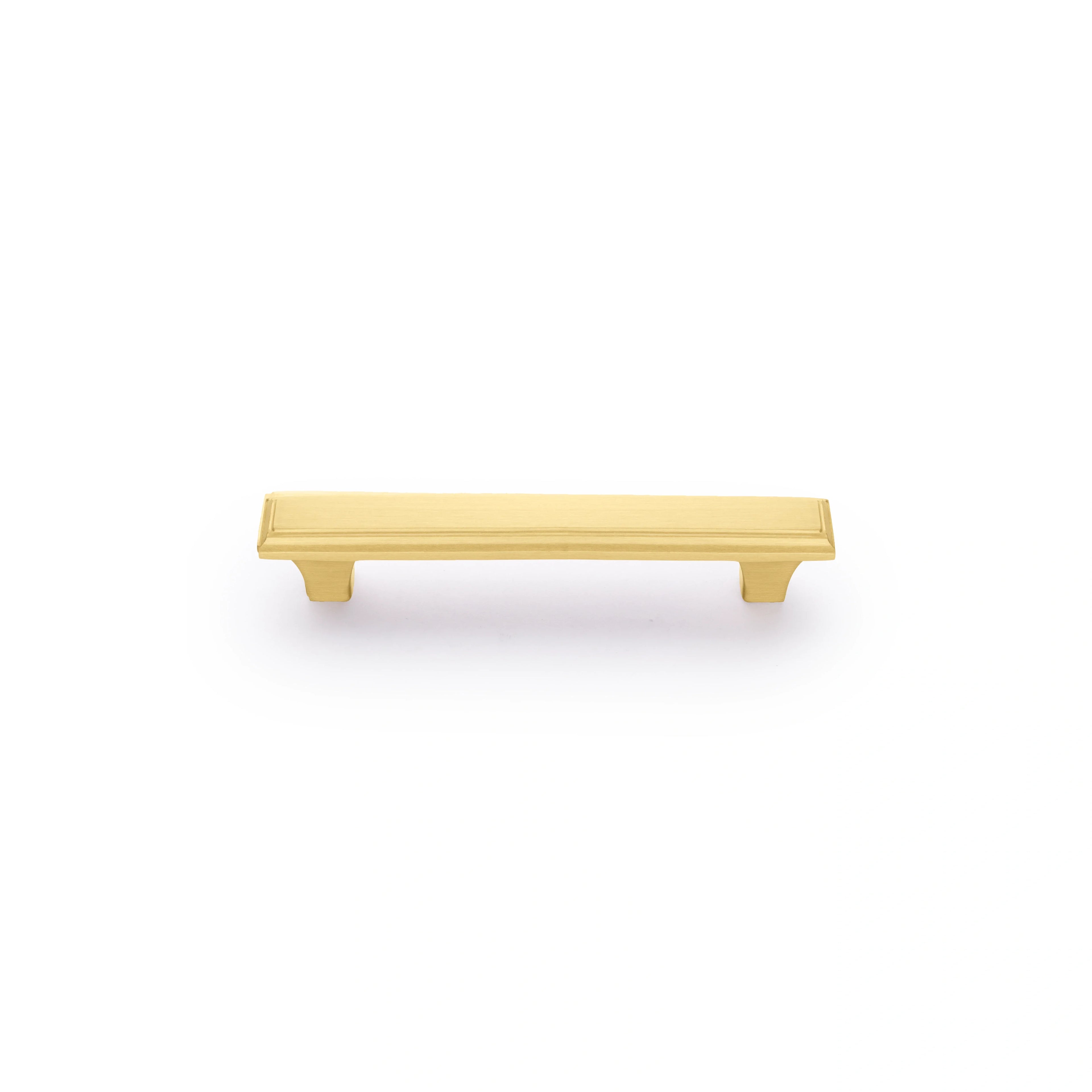 Modern brushed brass handle in gold, ideal for wardrobes, buy wardrobe handles and brass door handles. Mantara Alaric Handle B-0066