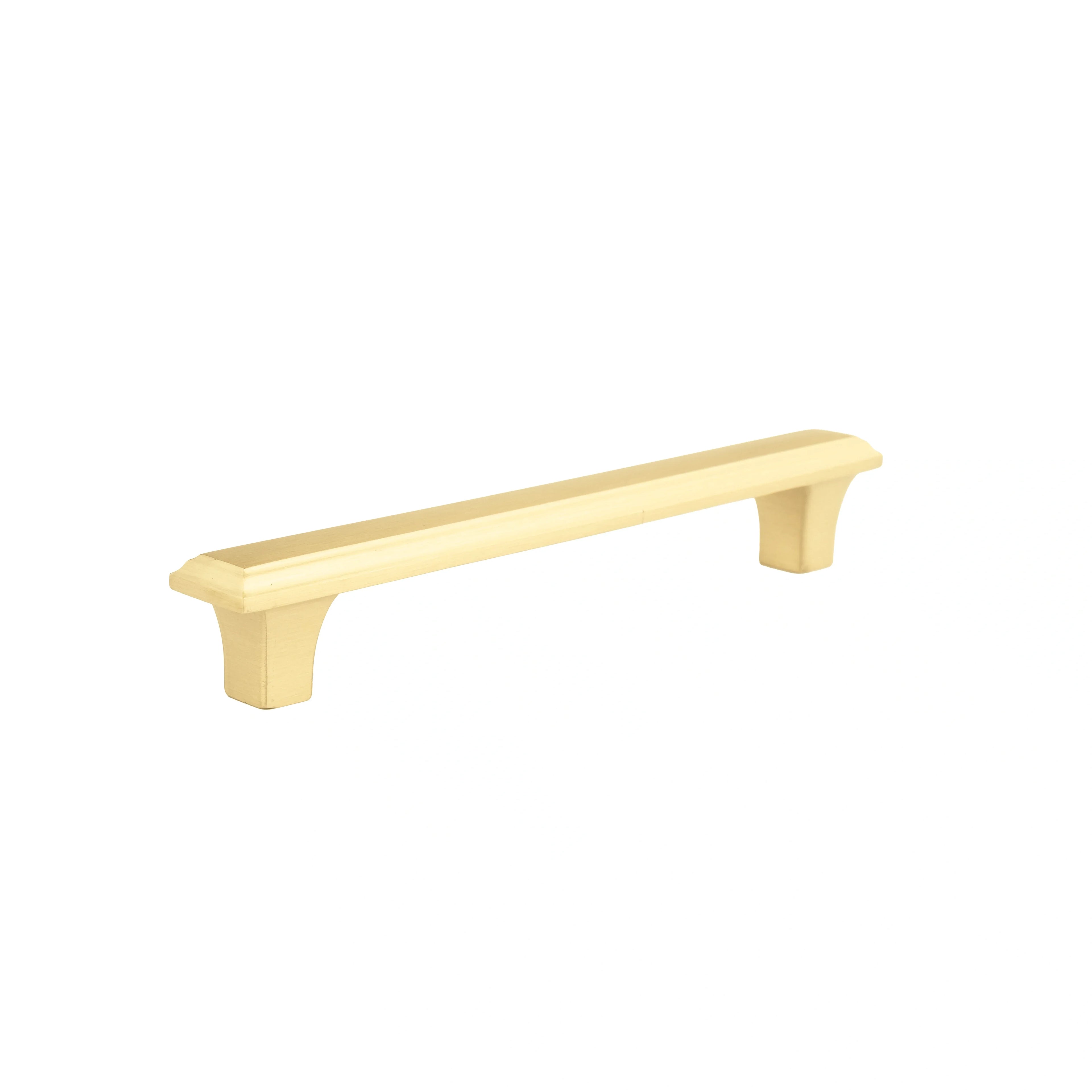 Modern brushed brass handle in gold, ideal for wardrobes, buy wardrobe handles and brass door handles. Mantara Alaric Handle B-0066