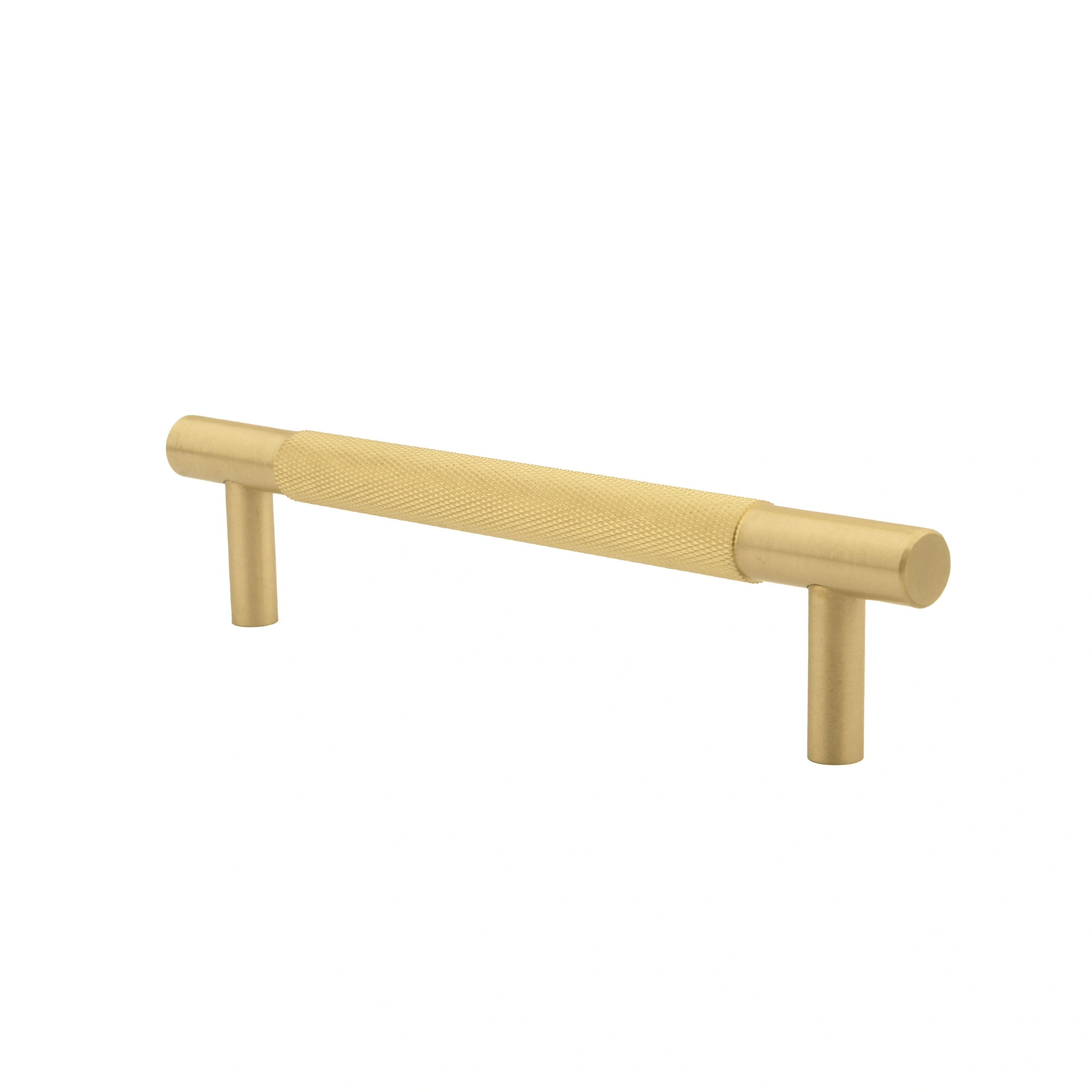 Mantara Pisa Knob B-0060 is a modern brushed brass handle in gold, ideal for wardrobes, cabinets, and main doors.