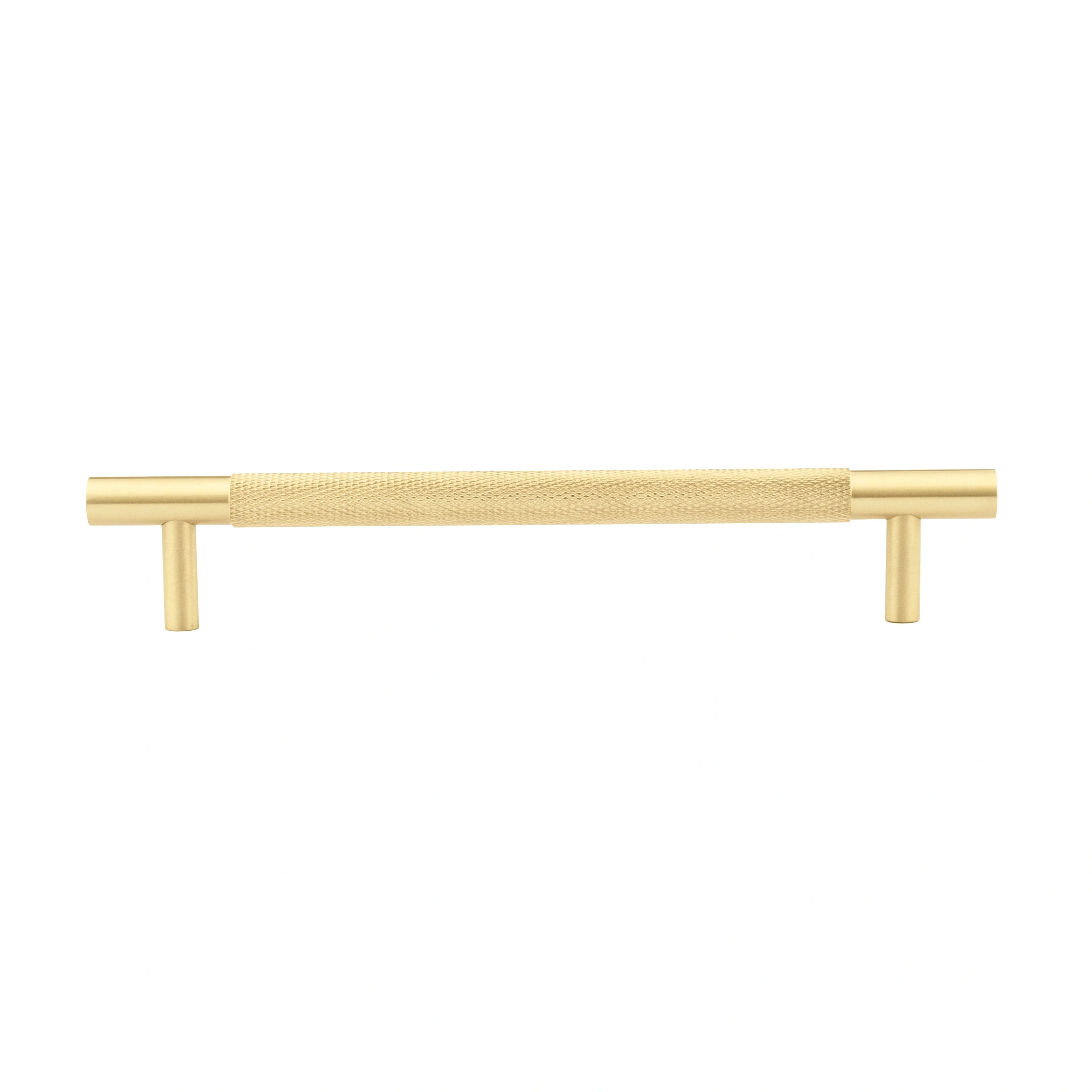 Mantara Pisa Knob B-0060 is a modern brushed brass handle in gold, ideal for wardrobes, cabinets, and main doors.