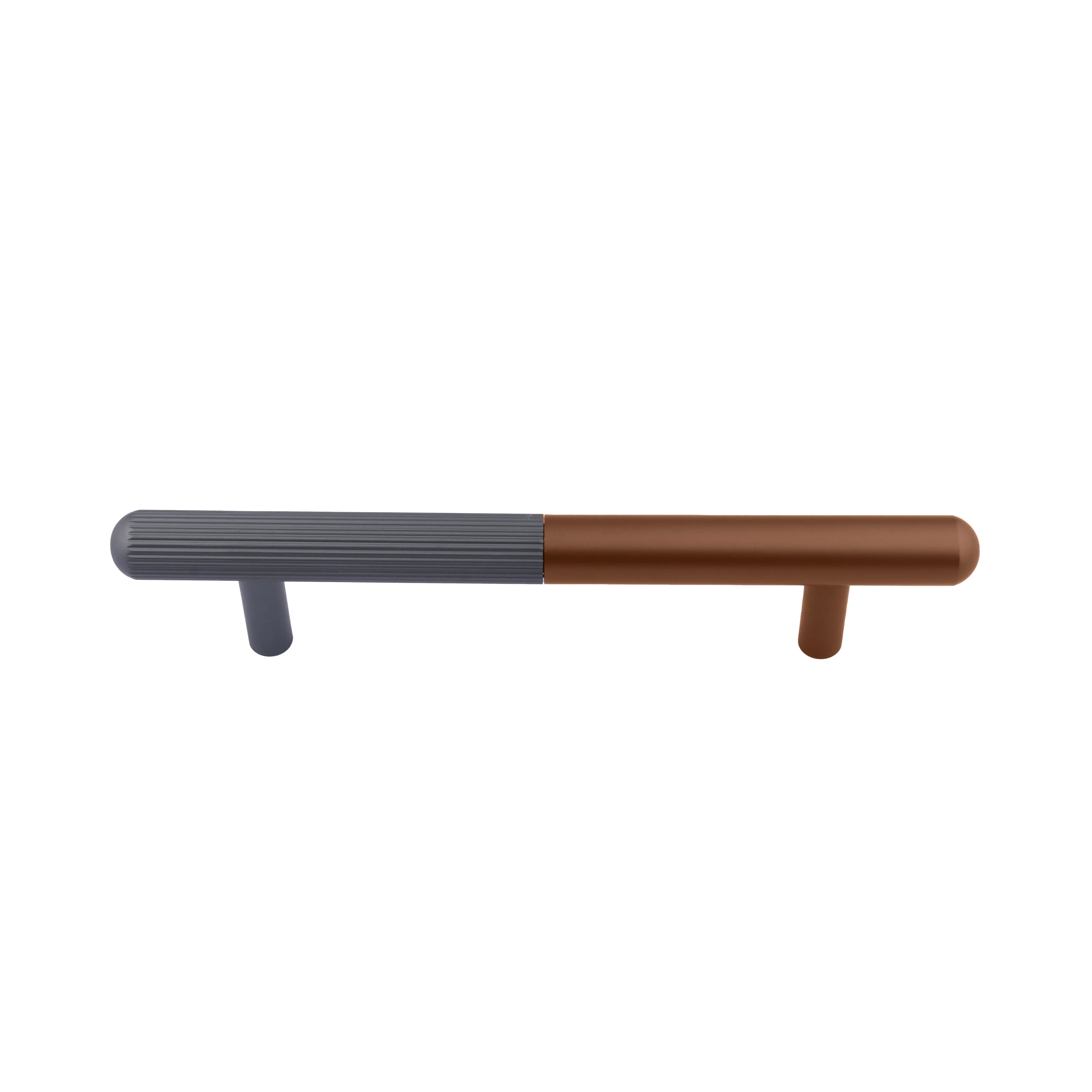 The Mantara AL-0003 Urbane Bar Handle is a modern aluminum alloy handle in brown, perfect for doors and wardrobes.