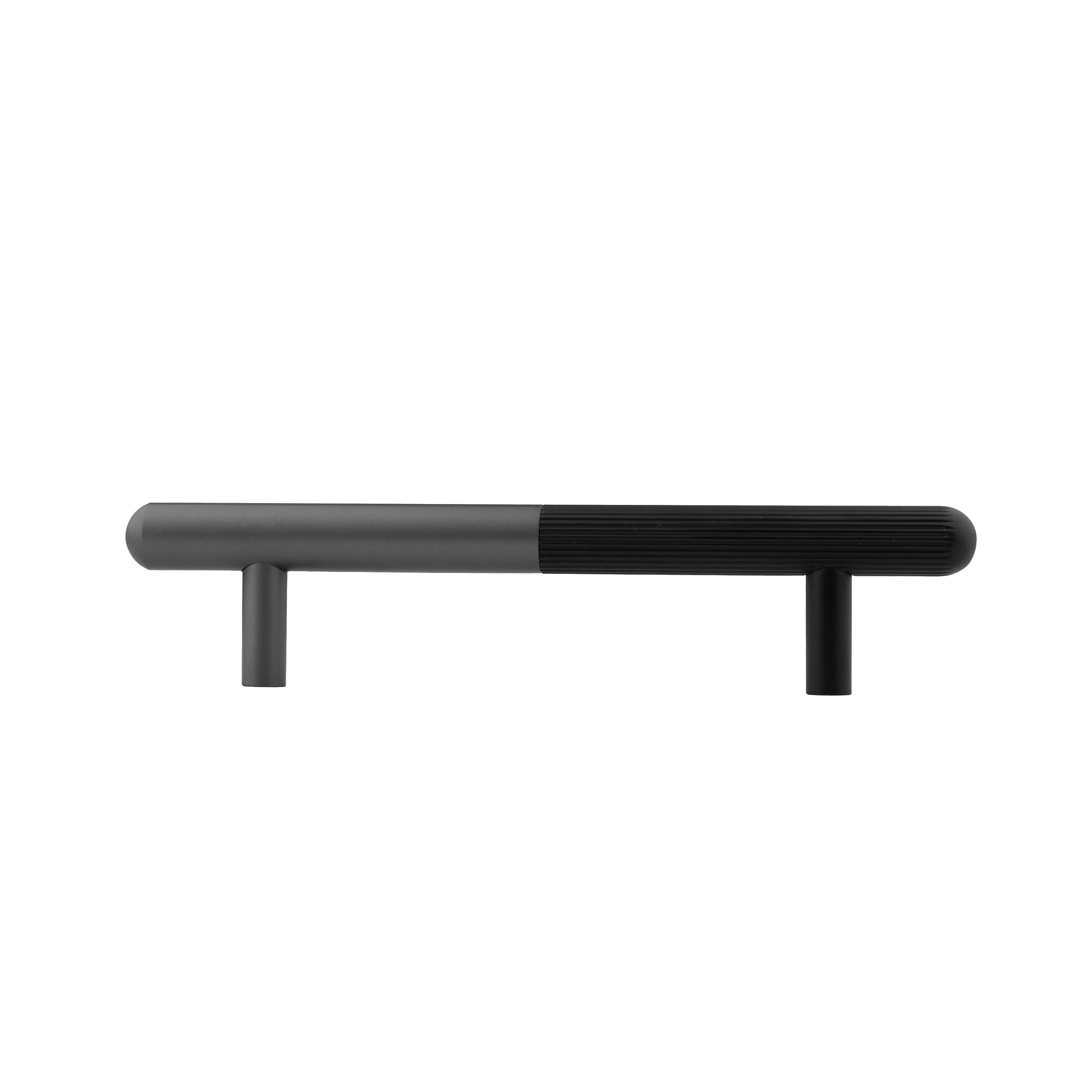 Urbane bar handle AL-0003, black aluminum, L145mm CC96mm, matte finish, for wardrobes & cabinets by Mantara