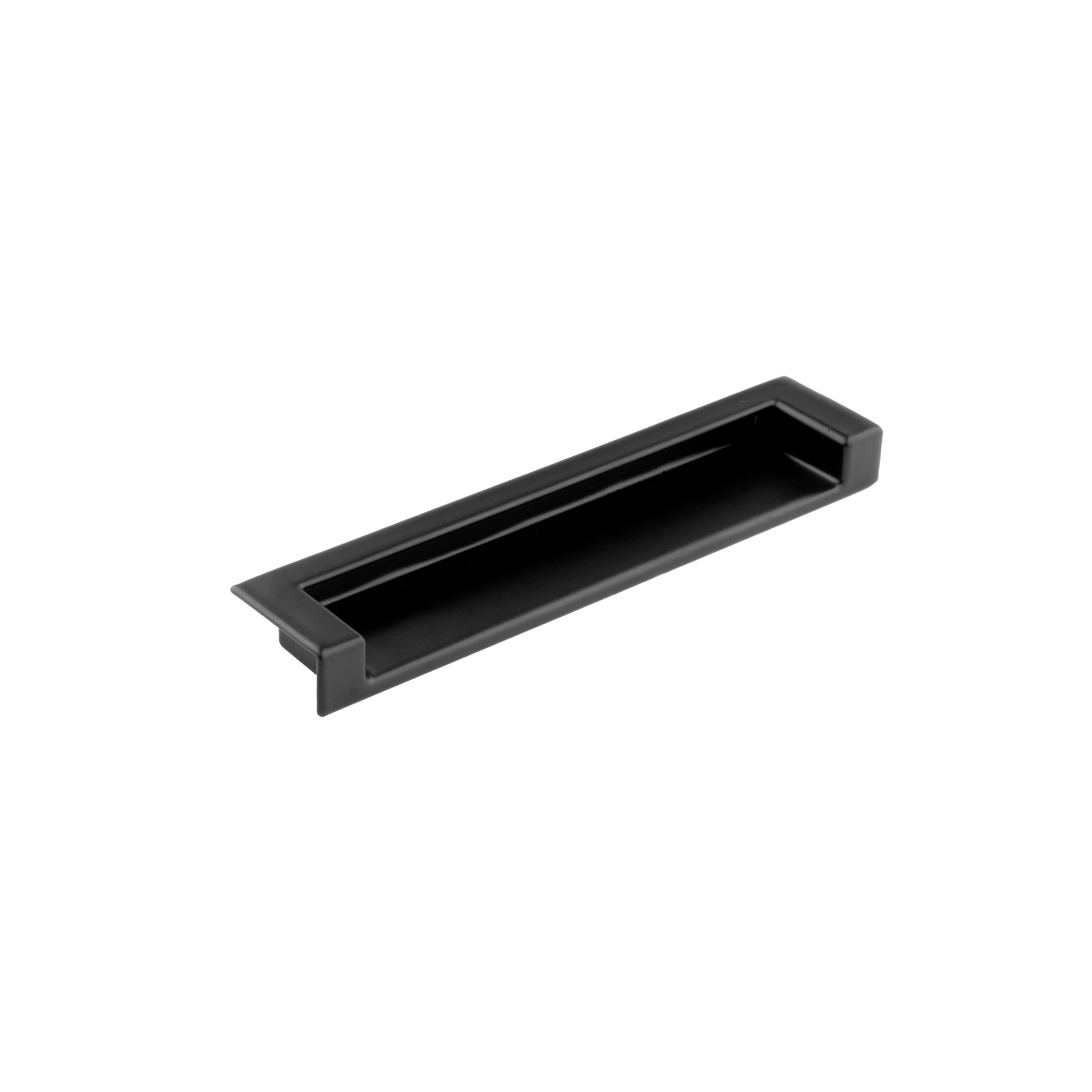 Mantara Concealed Rectangular Handle Z-0013 is a modern zinc handle in matte black, ideal for wardrobes and furniture.