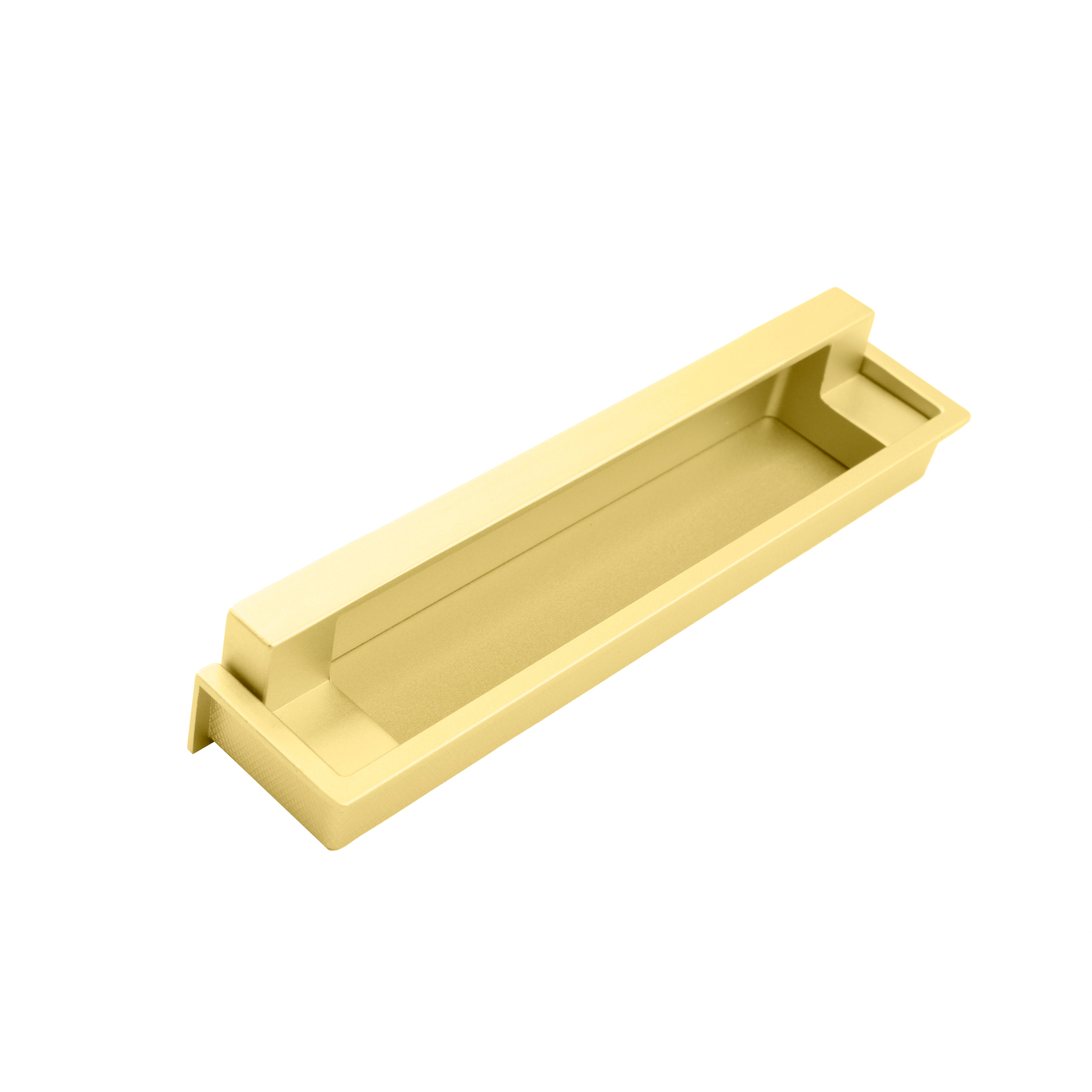 Mantara Concealed Slender Handle Z-0012 is a modern zinc handle in matte gold, ideal for wardrobes and sliding doors.
