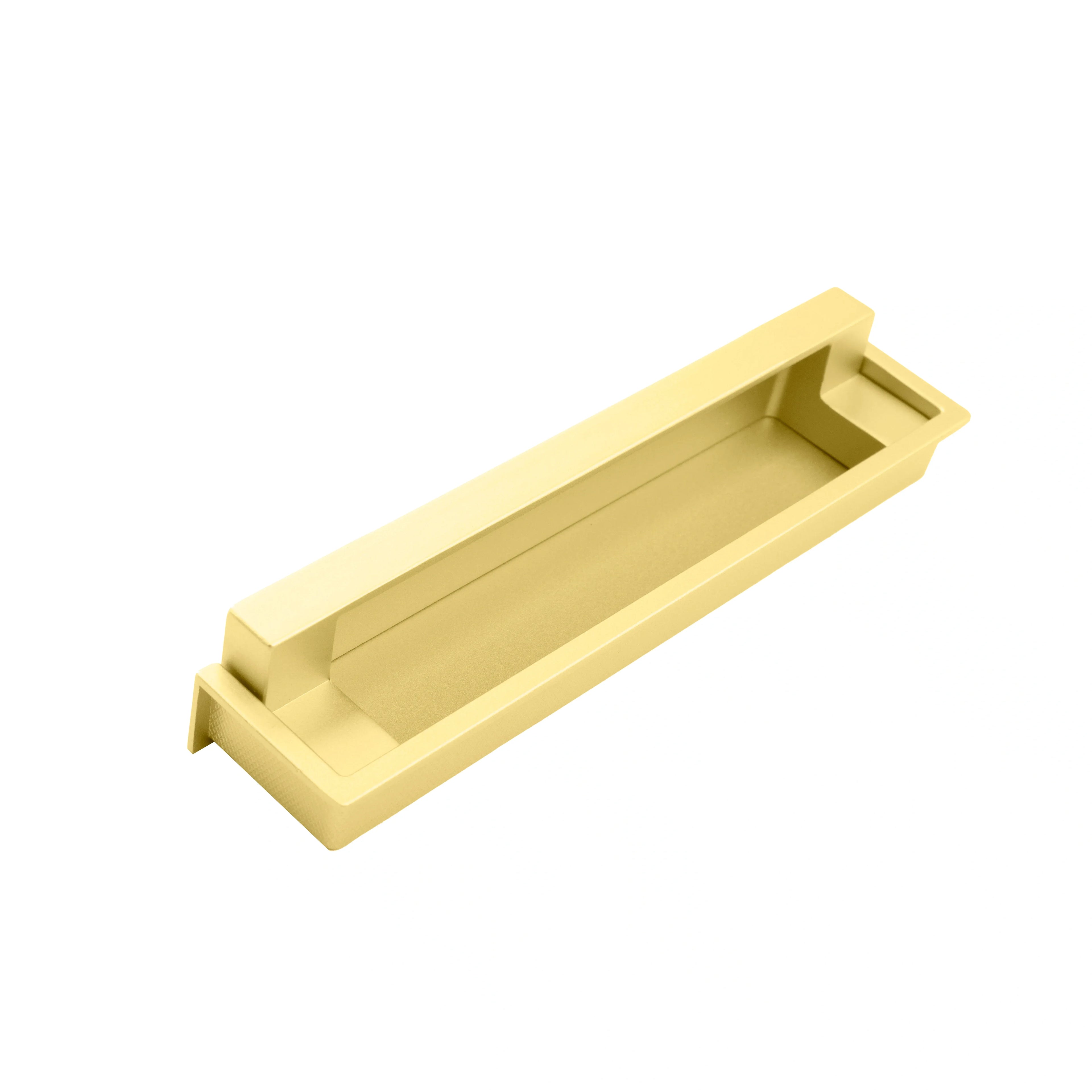 Mantara Concealed Slender Handle Z-0012 is a modern zinc handle in matte gold, ideal for wardrobes and sliding doors.