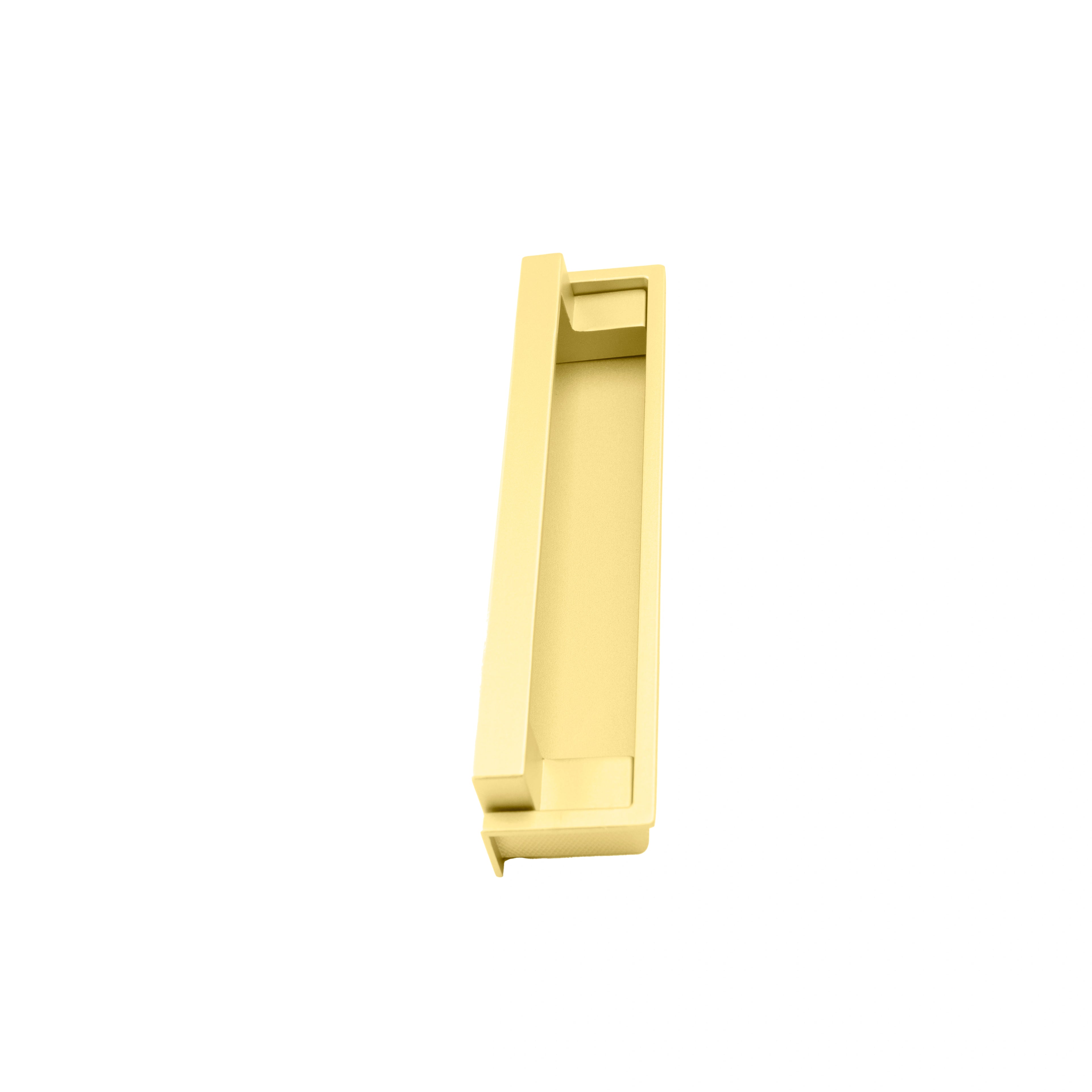 Mantara Concealed Slender Handle Z-0012 is a modern zinc handle in matte gold, ideal for wardrobes and sliding doors.