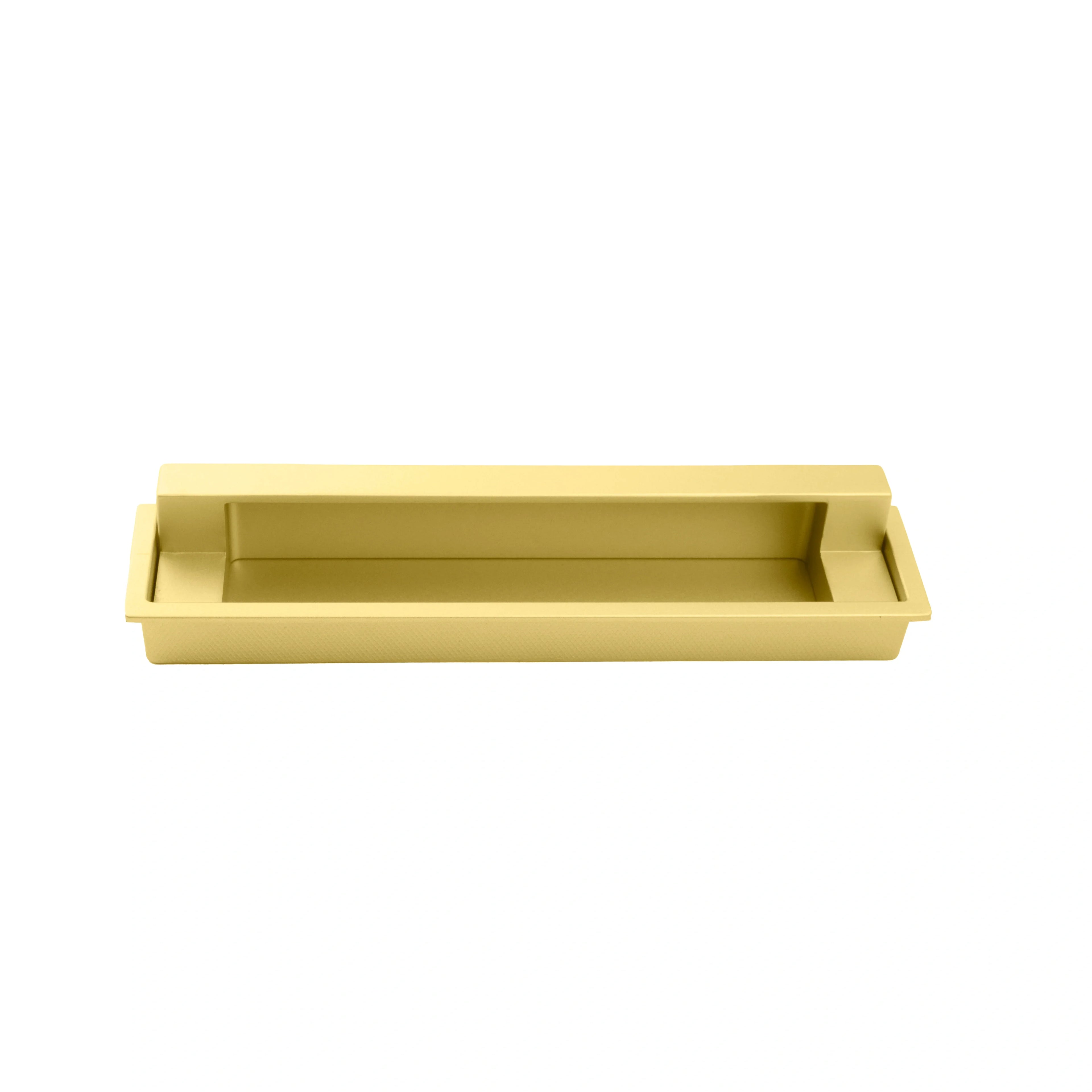 Mantara Concealed Slender Handle Z-0012 is a modern zinc handle in matte gold, ideal for wardrobes and sliding doors.