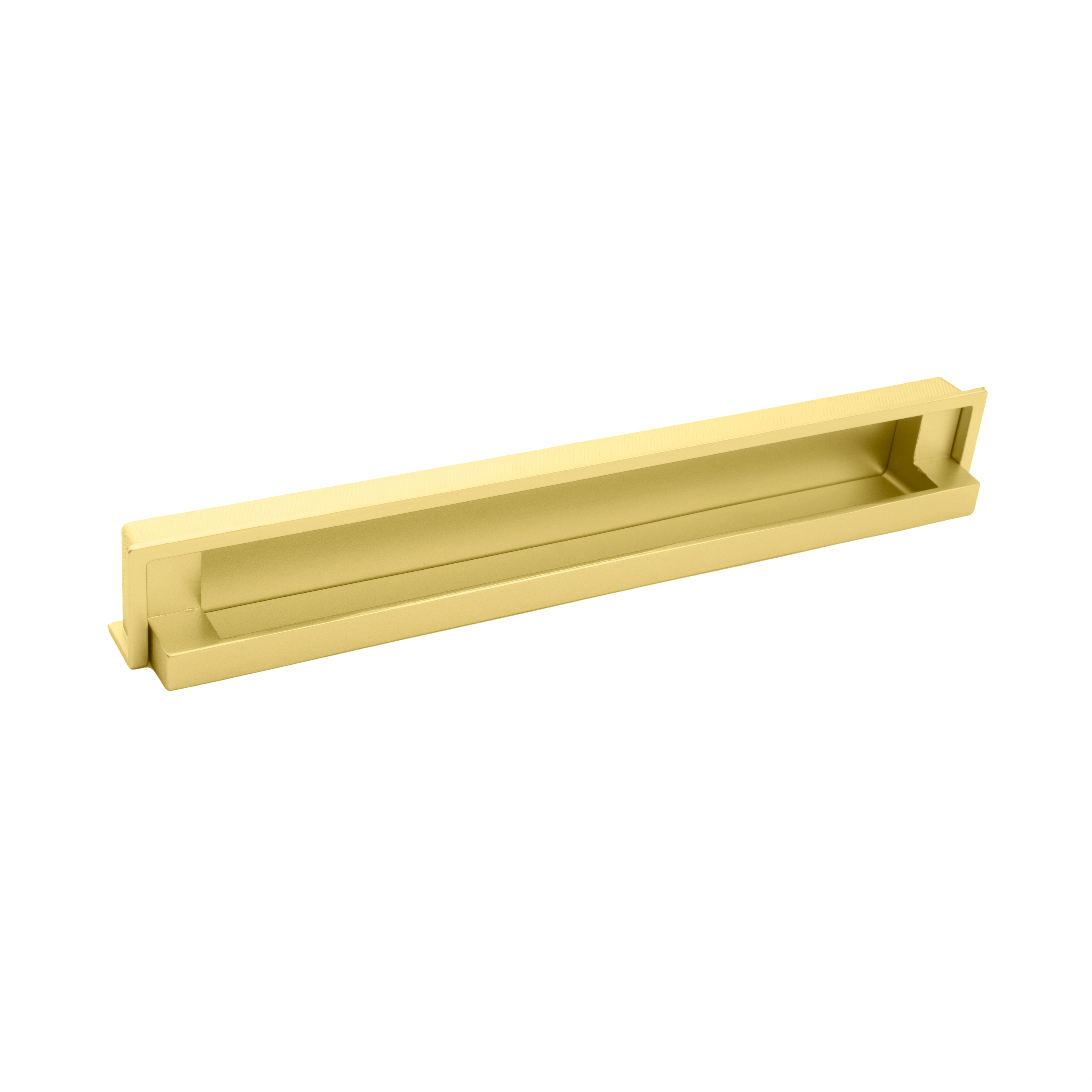 Mantara Concealed Slender Handle Z-0012 is a modern zinc handle in matte gold, ideal for wardrobes and sliding doors.