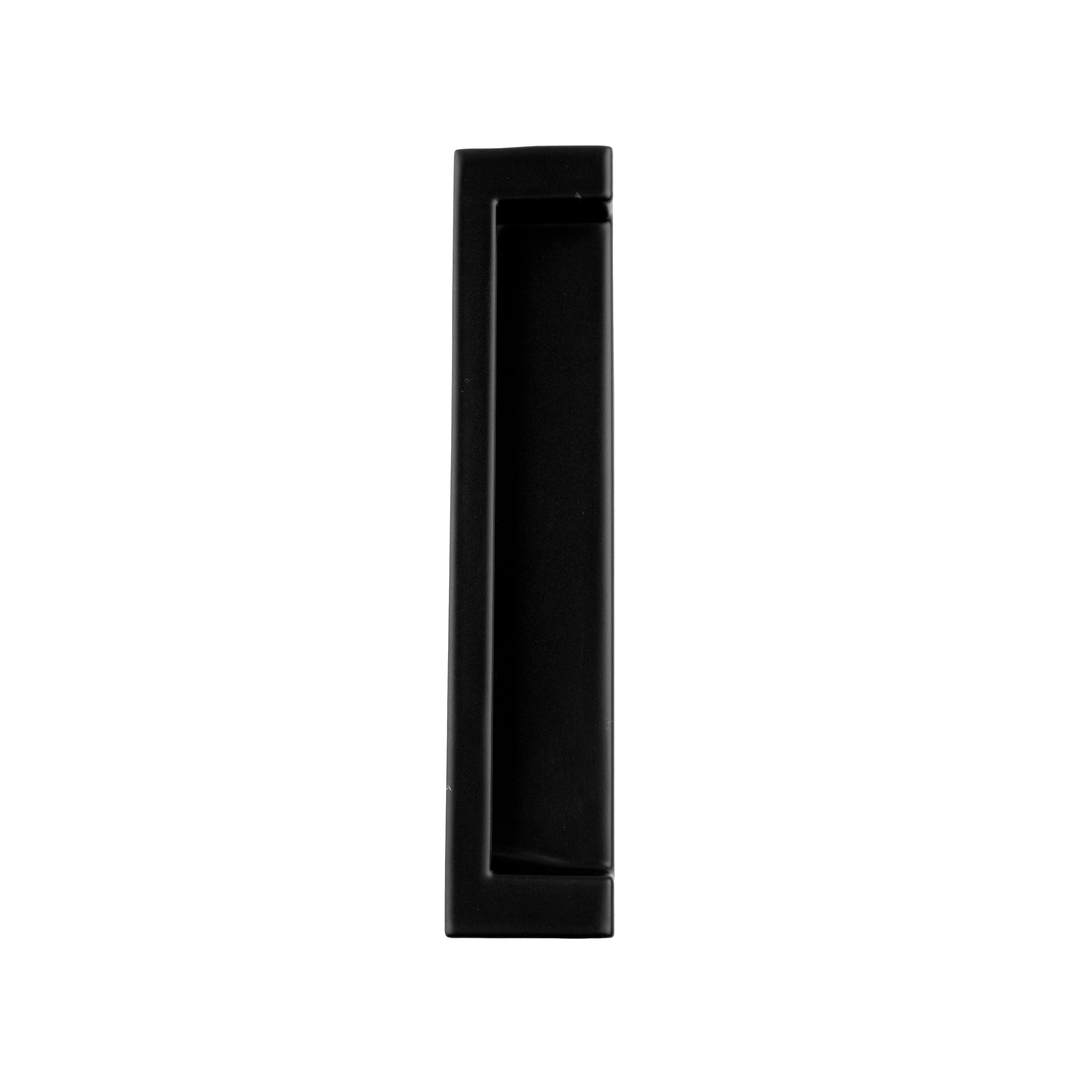 Mantara Concealed Rectangular Handle Z-0013 is a modern zinc handle in matte black, ideal for wardrobes and furniture.