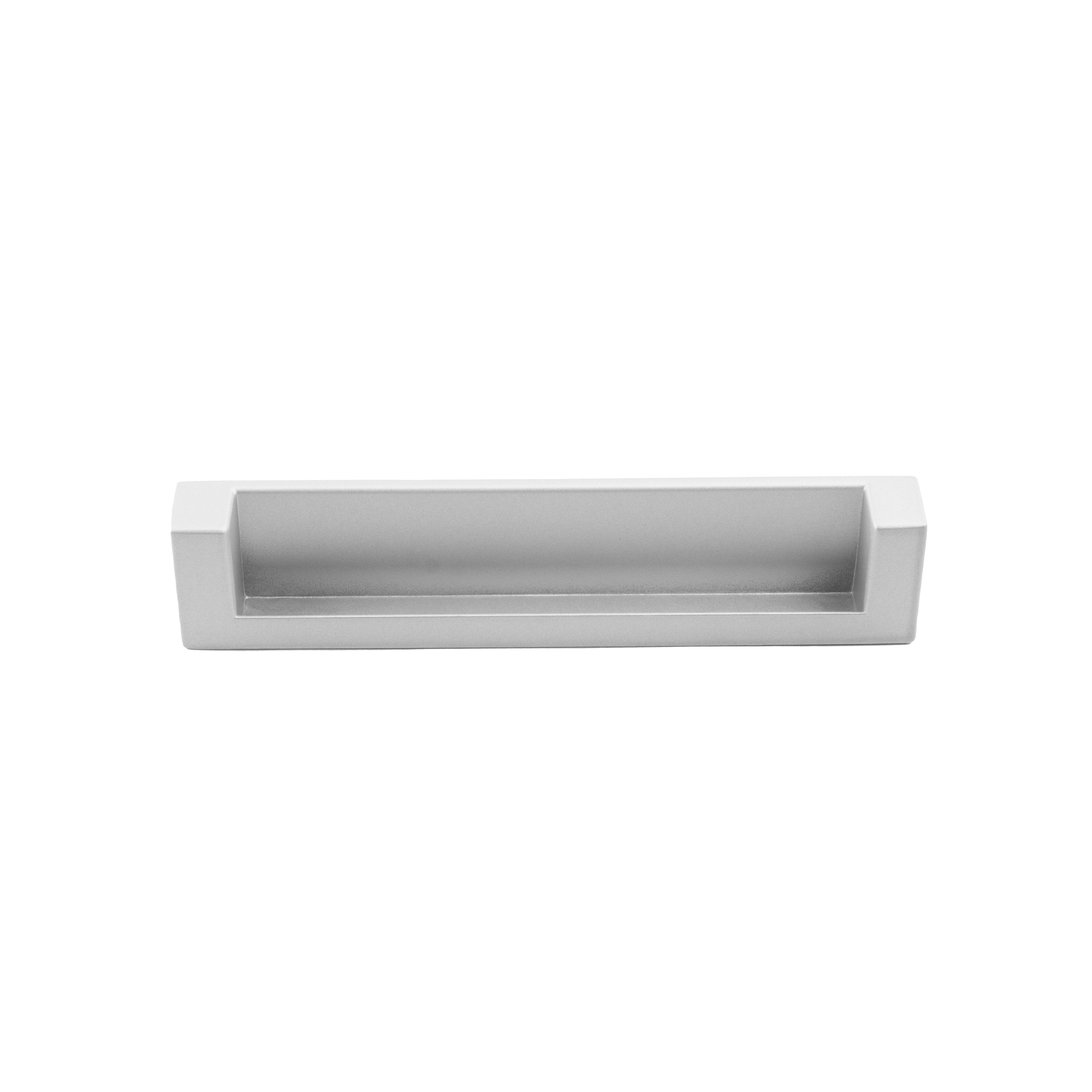 Mantara Concealed Rectangular Handle Z-0013 is a modern zinc handle in matte silver, ideal for wardrobes and furniture.