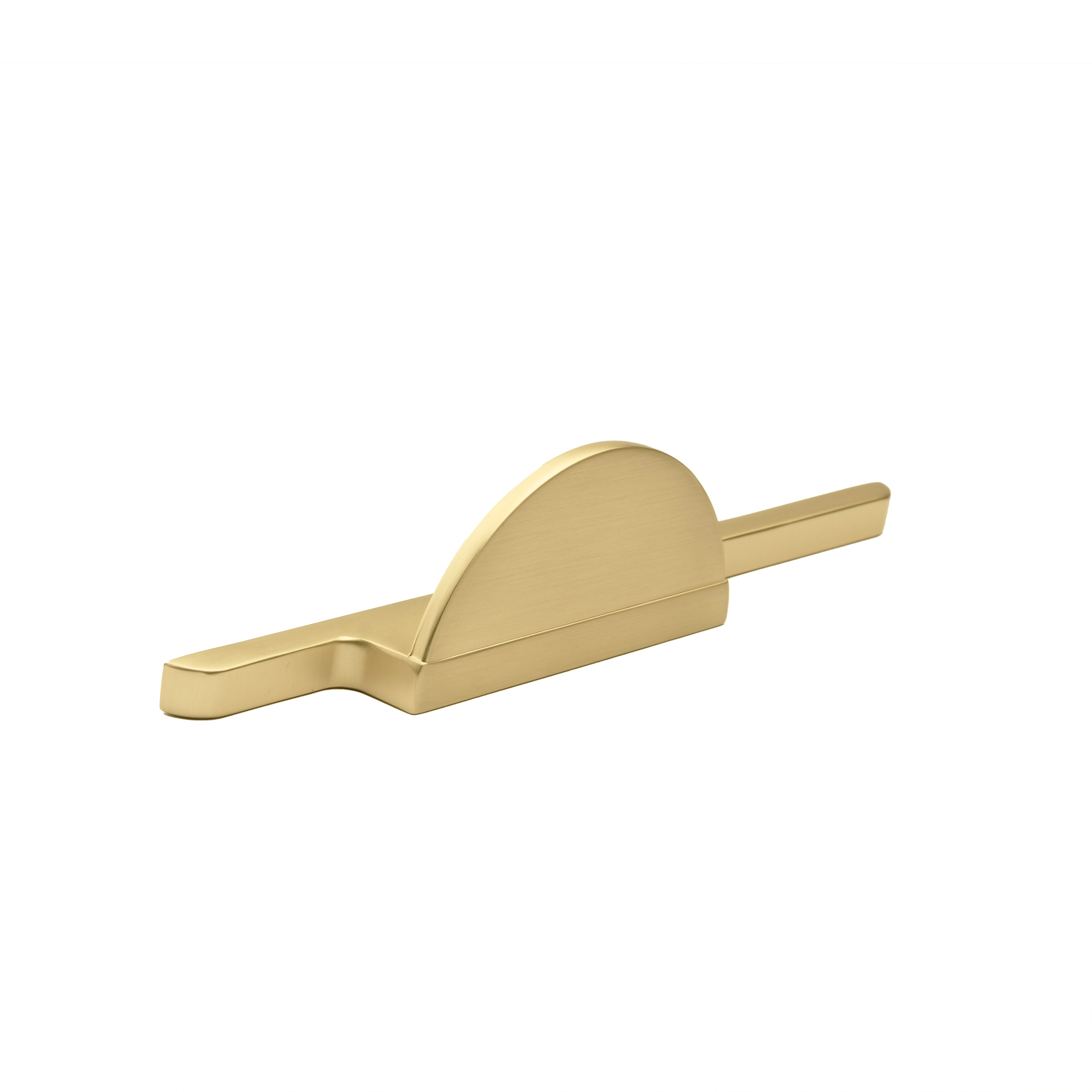 Mantara Moonshine Handle Z-0007 is a modern zinc handle in matte gold, ideal for wardrobes, doors, and drawers.