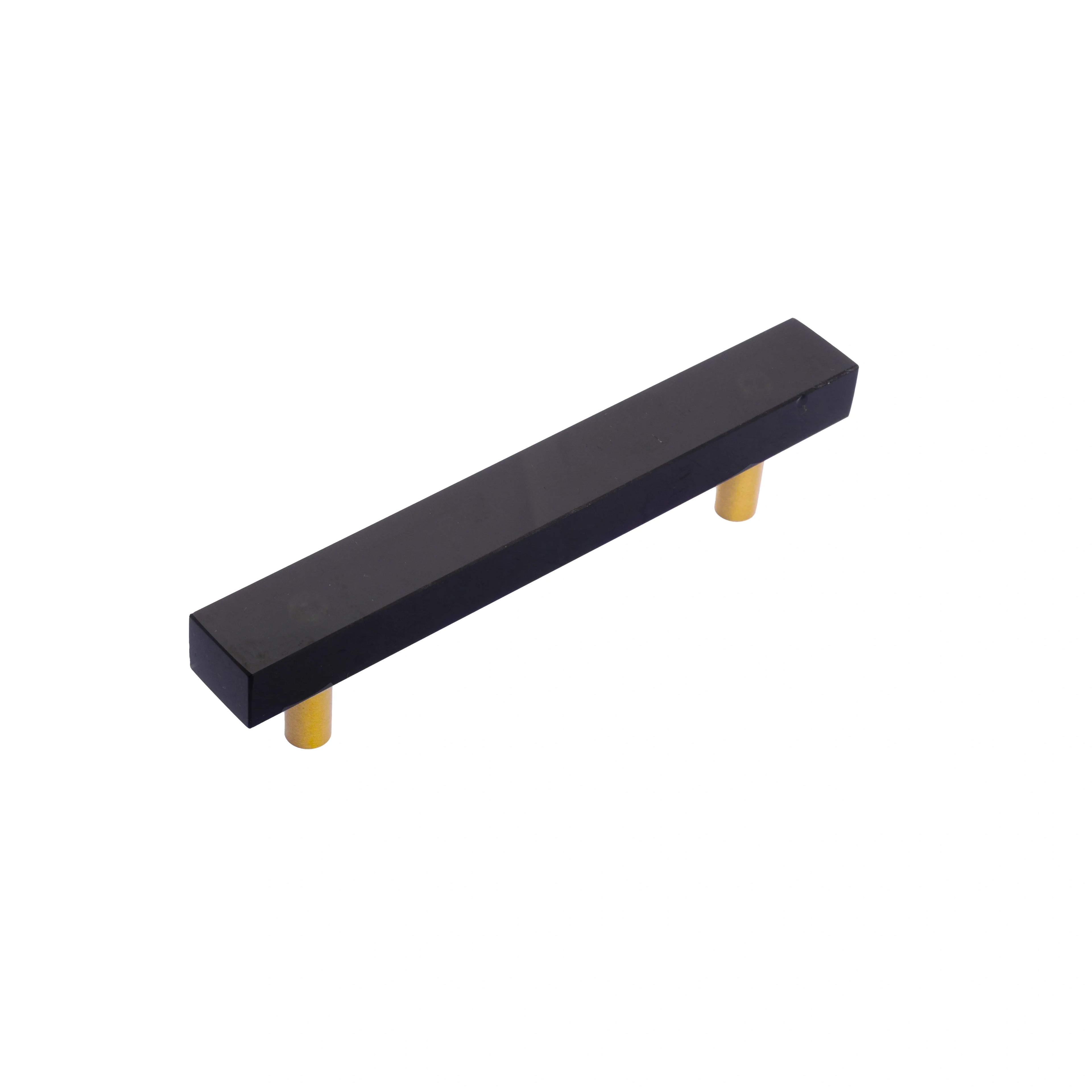 Mantara Noir Handle M-0012 is a modern marble & brass handle in black, ideal for kitchen, drawers & cabinets.