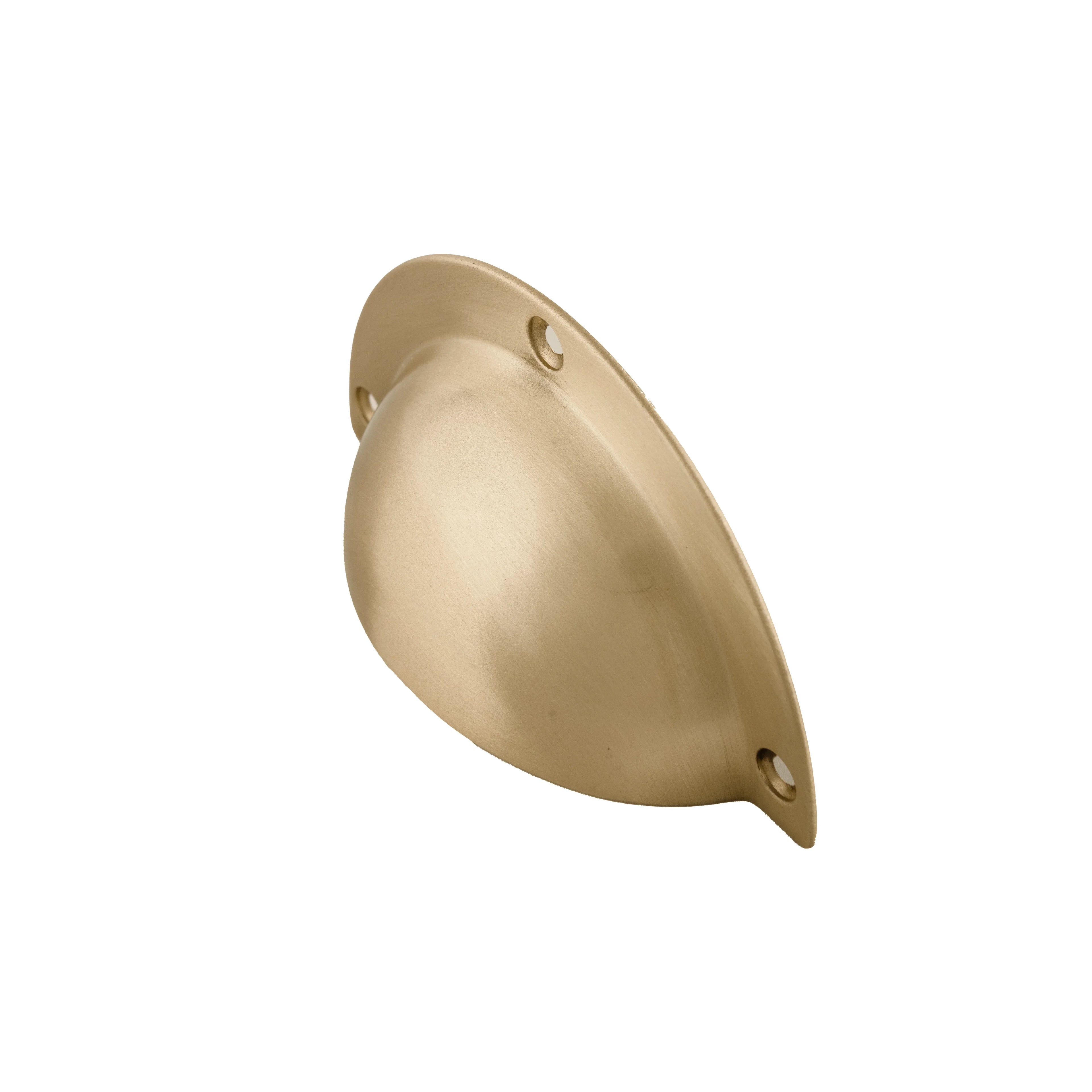 The Mantara B-0035 Mandap Handle is a modern brushed brass handle in gold, ideal for kitchens, drawers, cabinets, bedrooms, and cupboards.