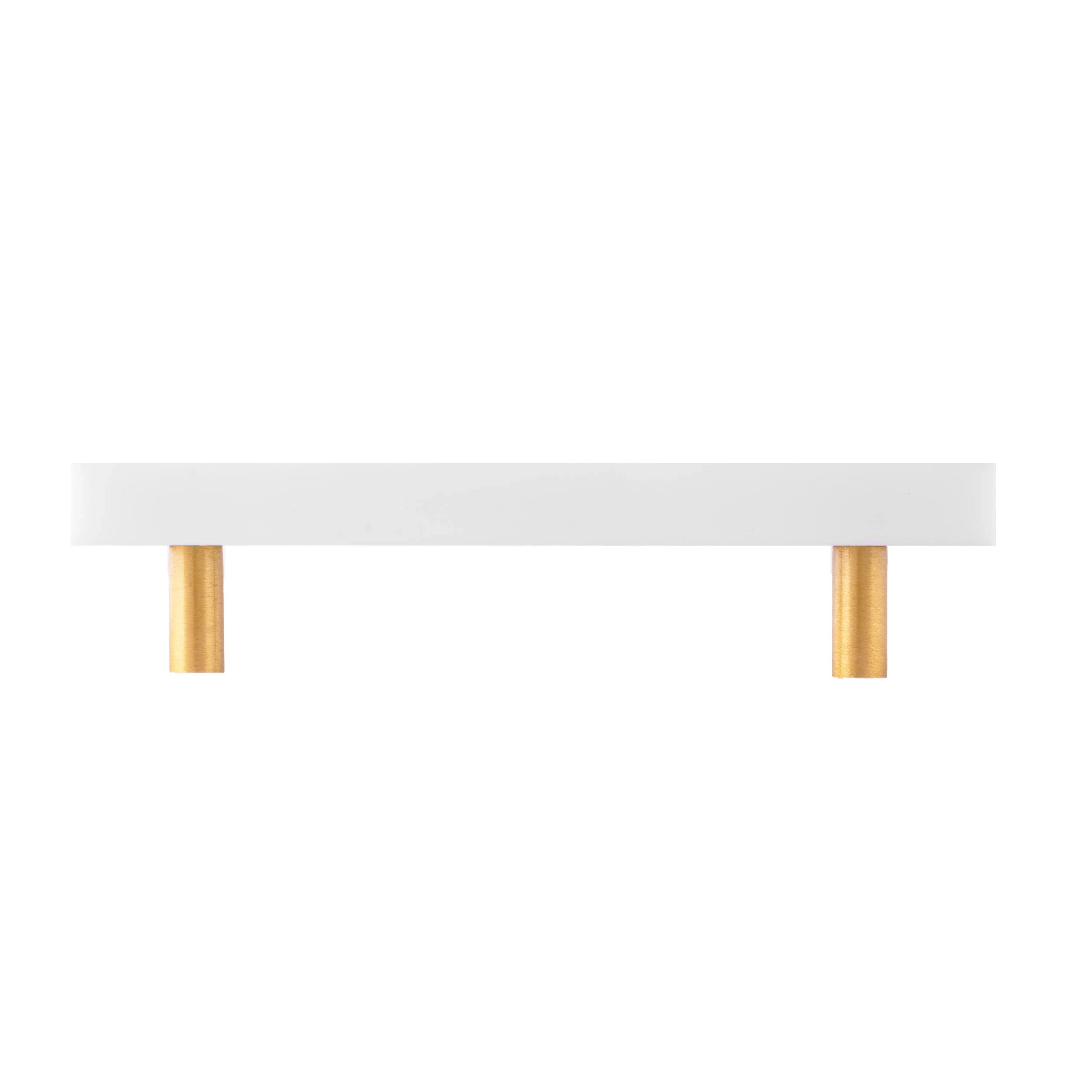 Mantara Noir Handle M-0012 is a modern marble & brass handle in white, ideal for kitchen, drawers & cabinets.
