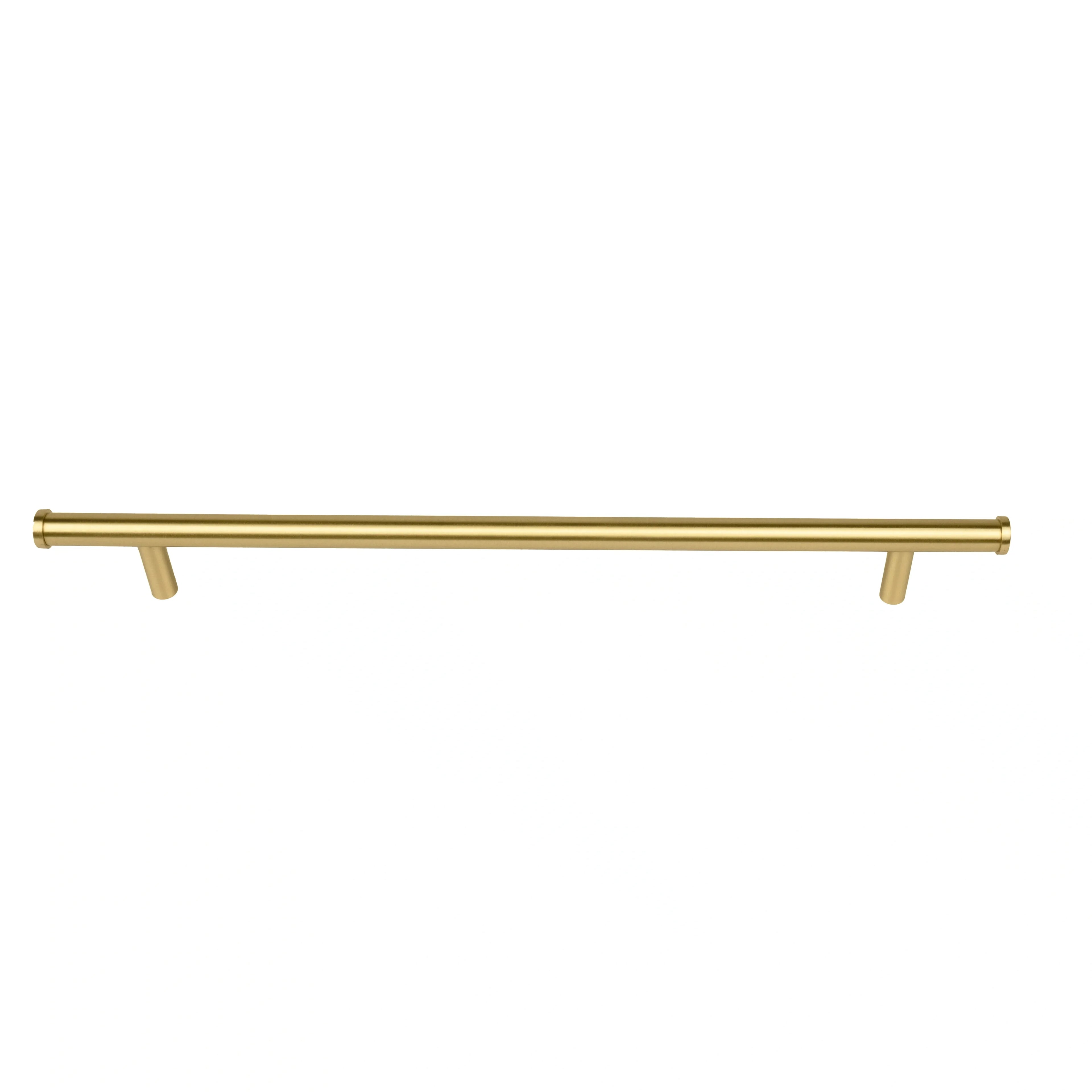 Mantara Eleanora Handle B-0058 is a modern solid brass handle in brushed gold, ideal for cabinets, doors, and wardrobes.