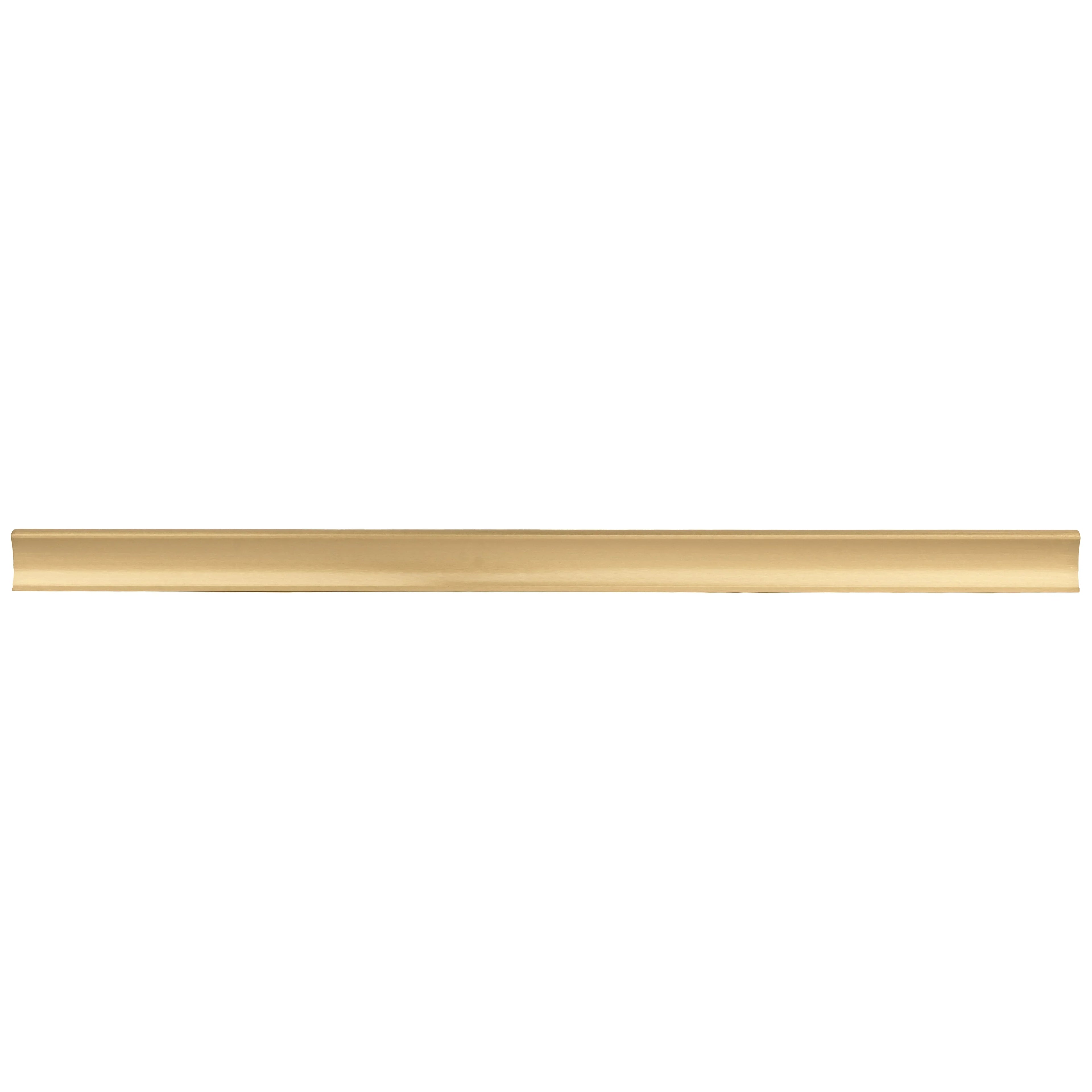 B‑0078 Galactic handle in brushed brass, available in sizes from 32 mm to 400 mm, sleek modern pull for wardrobes, doors, drawers and kitchen cabinets by Mantara.