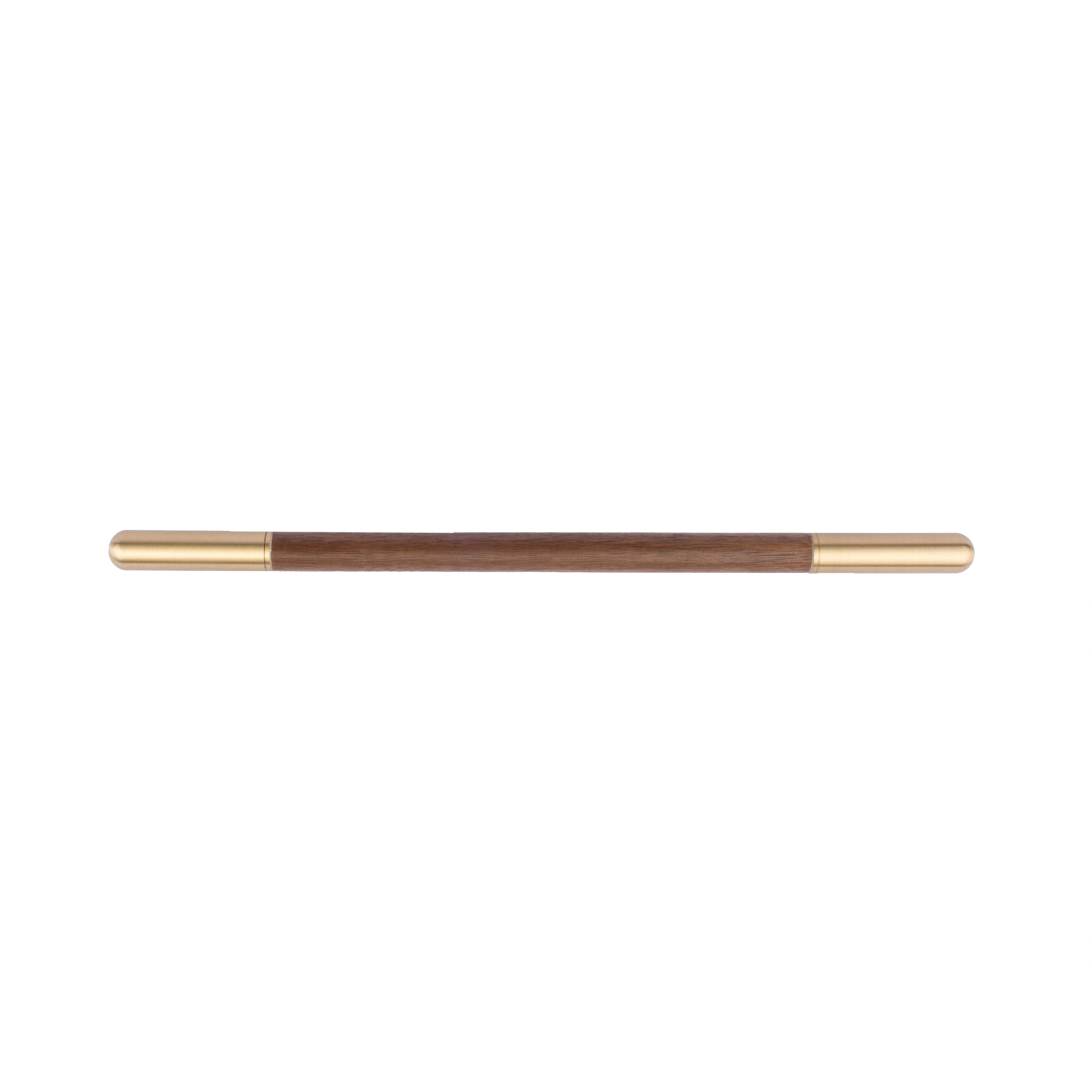 Mantara Mahogany Handle W-0003-H is a natural wood handle in brown with brushed brass finish, ideal for doors & furniture.