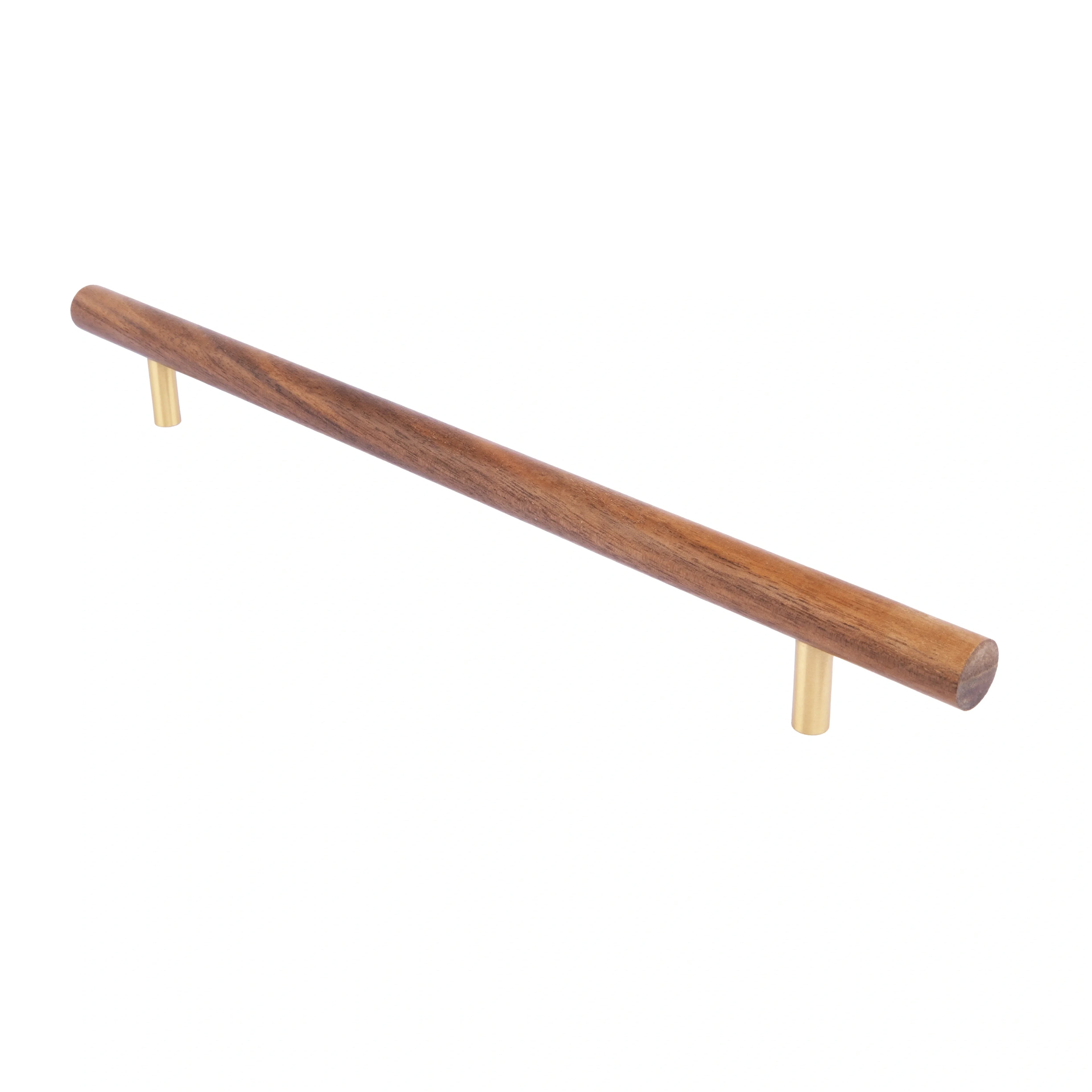 Mantara Tudor Handle W-0007 is a modern brass & walnut handle in brown, ideal for main doors, wardrobes & cabinets.