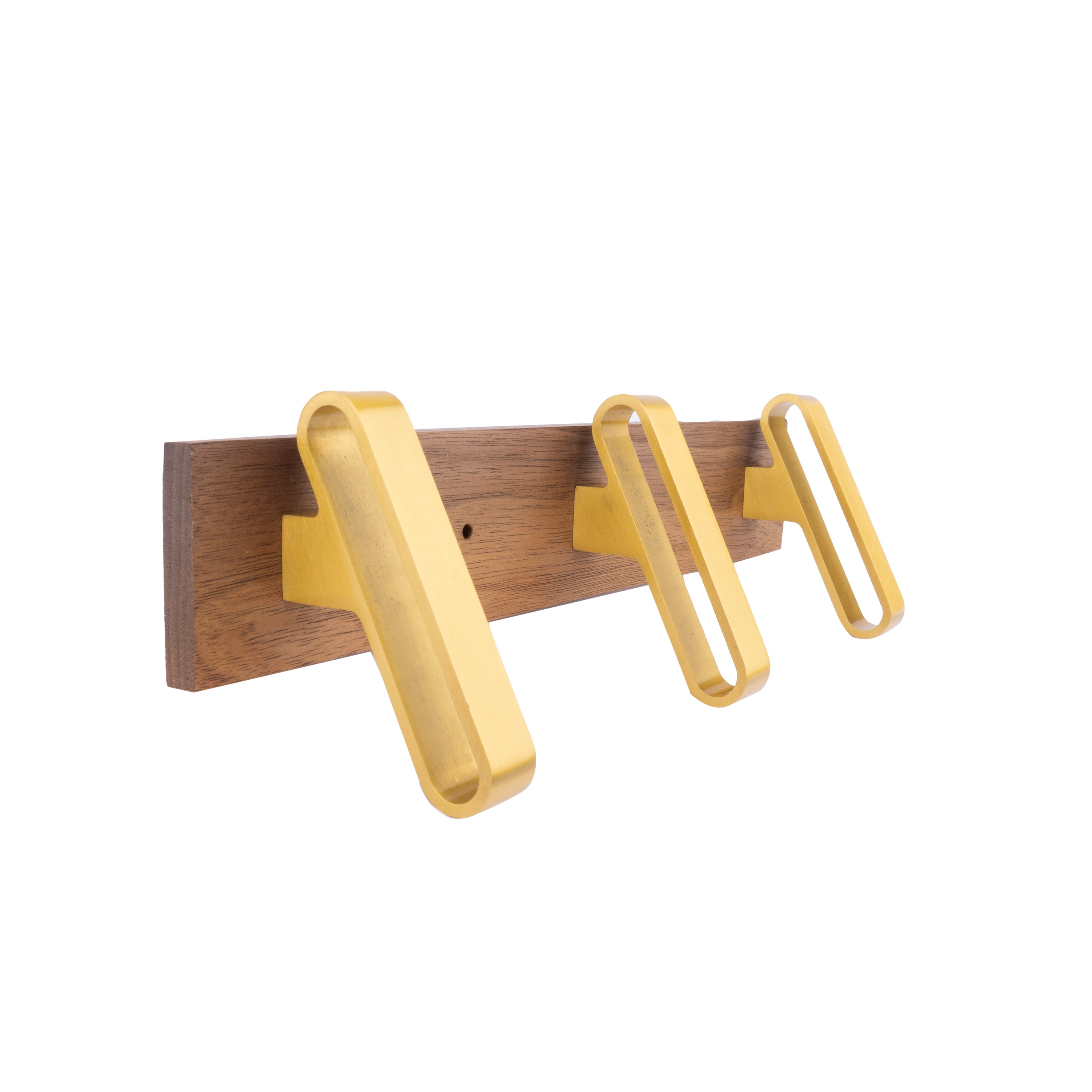 Mantara Plush Hook W-0012 is a modern walnut wood & brass wall hook in gold with brushed finish, ideal for home,Bedrooms & Bathrooms.