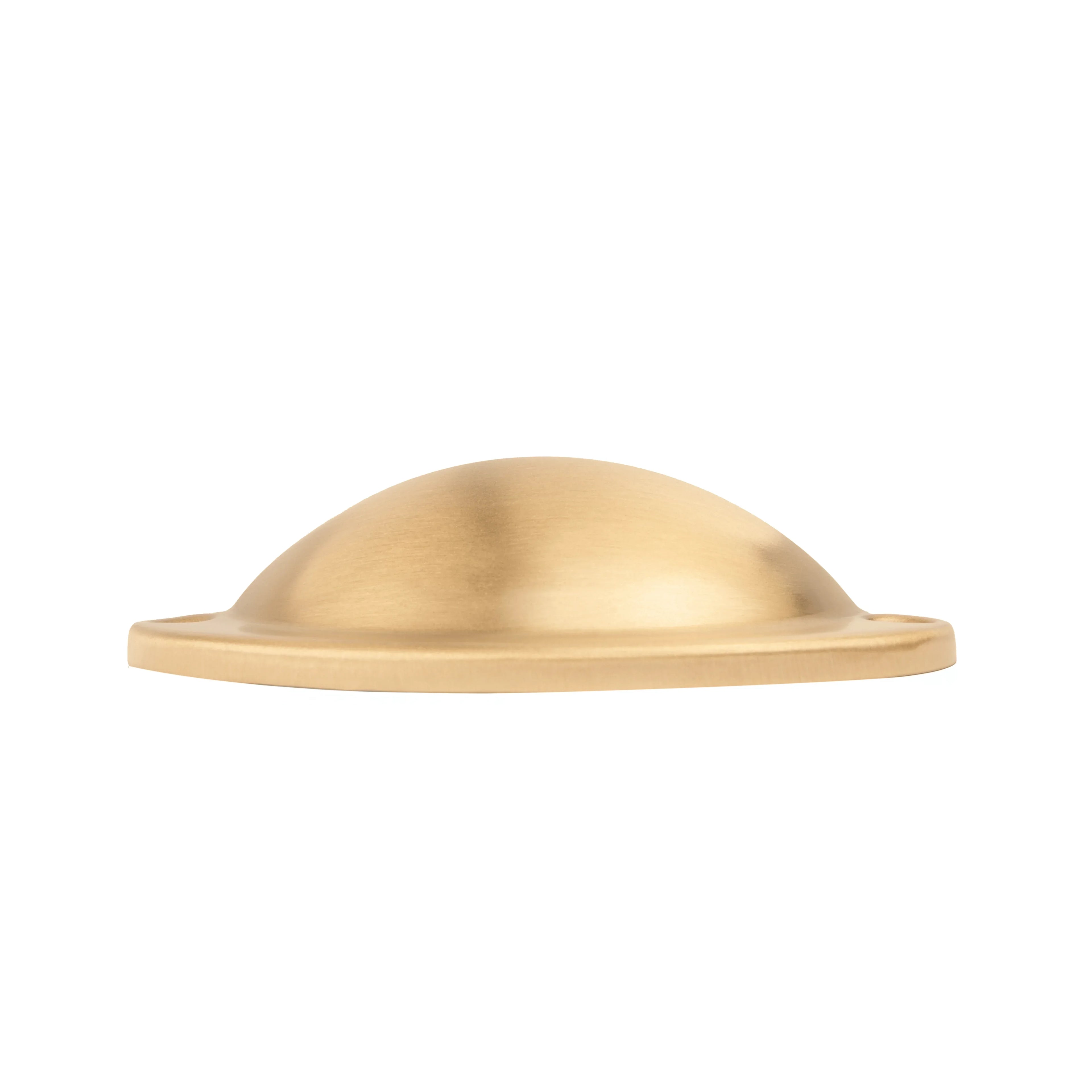 The Mantara B-0034 Vajra Knob is a modern brushed brass knob in gold, ideal for kitchens, drawers, cabinets, and bedrooms.