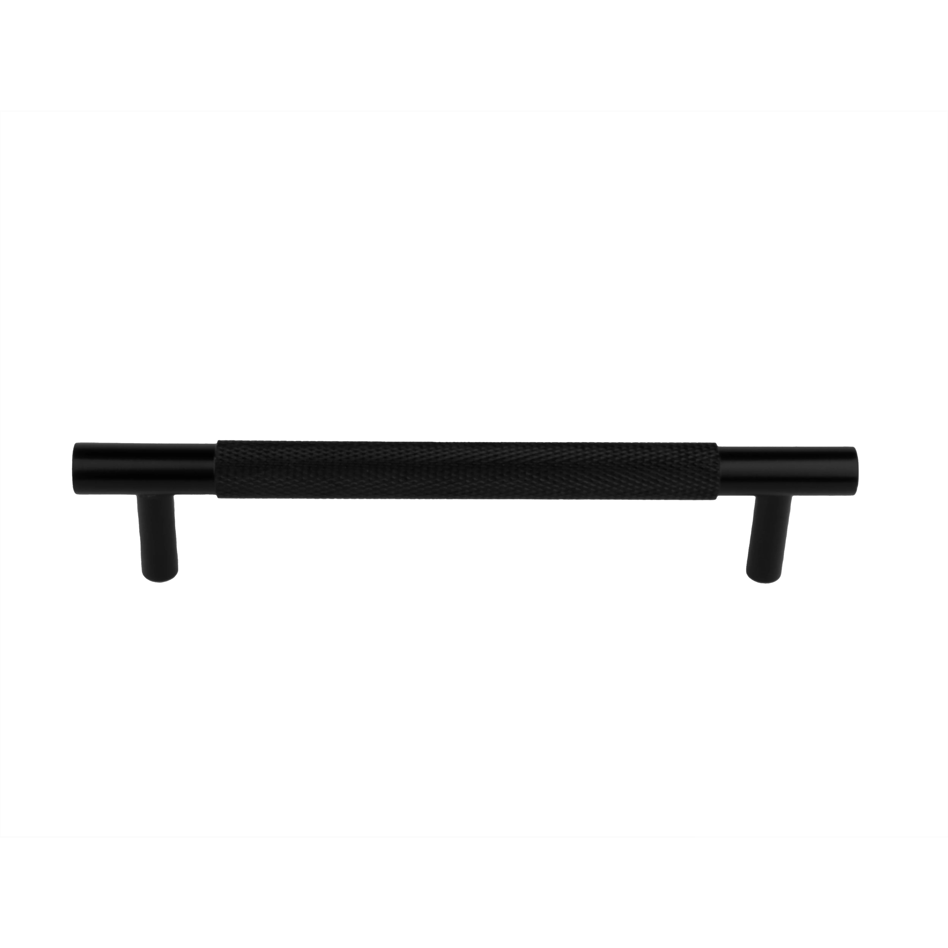 Mantara Enigma Handle B-0061 is a modern brushed brass handle in black, ideal for cupboards and drawers.
