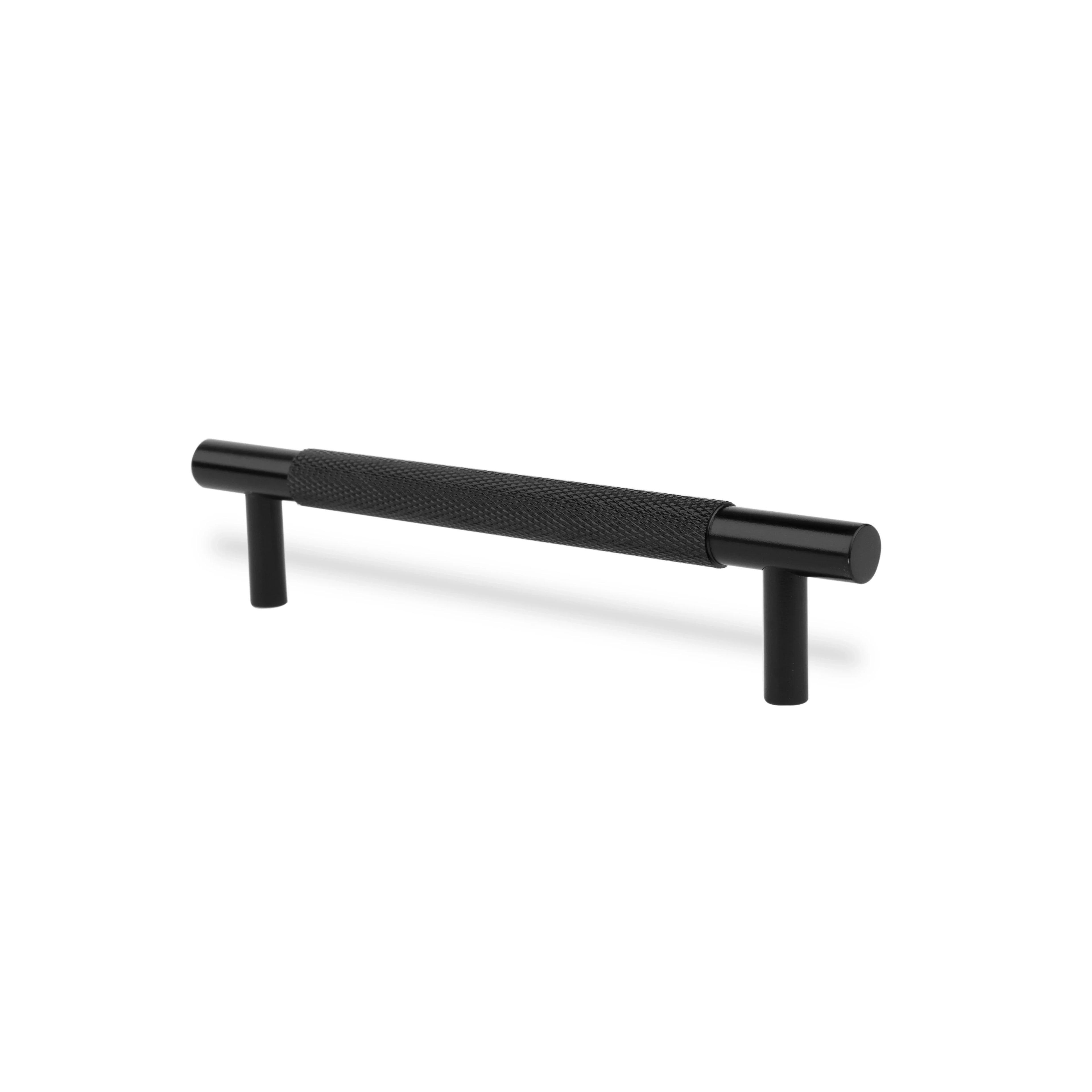 Mantara Enigma Handle B-0061 is a modern brushed brass handle in black, ideal for cupboards and drawers.