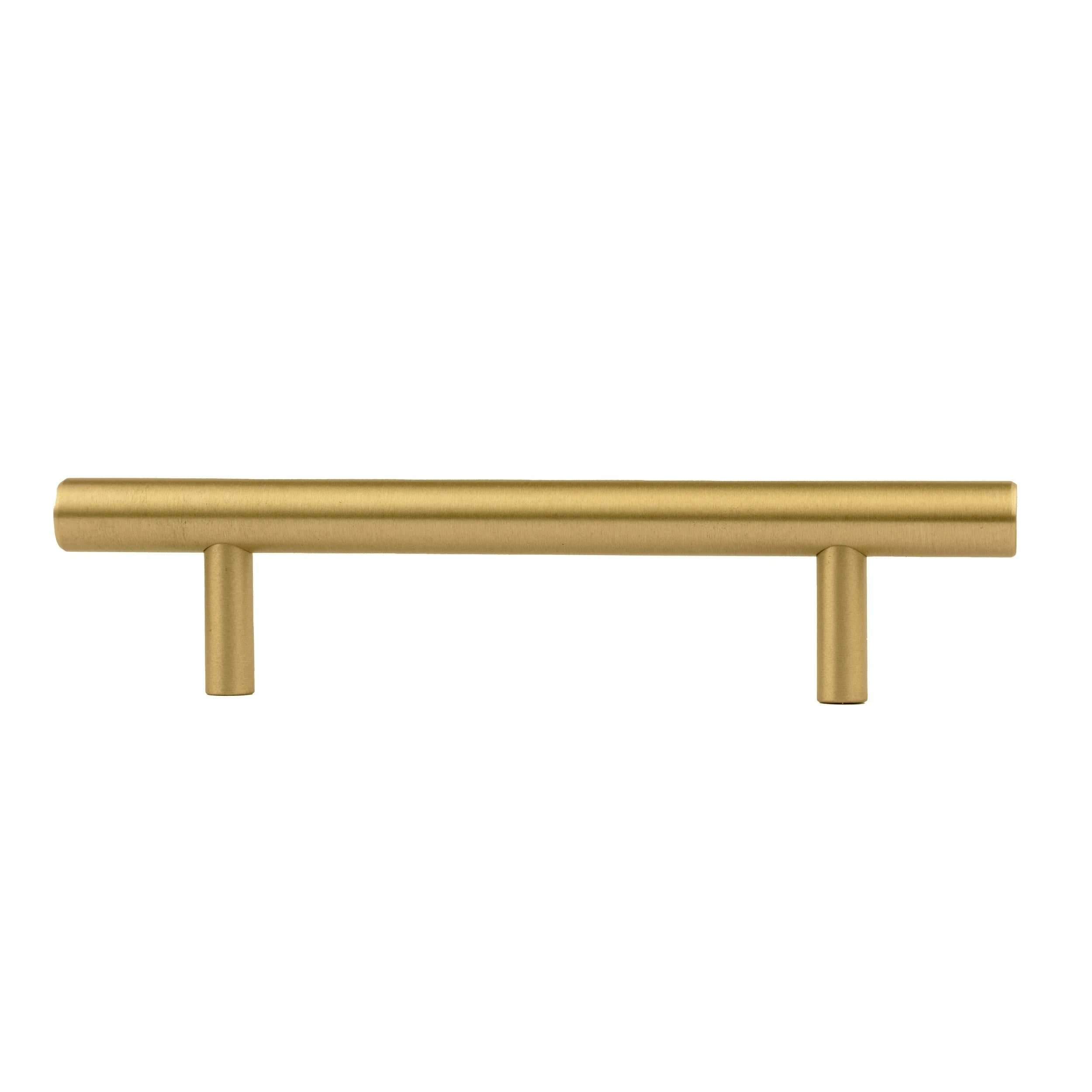 Cabinet pull handle, solid brass, brushed gold finish, Mantara, Sydney Handle, B-0080, ideal for wardrobes and kitchens.