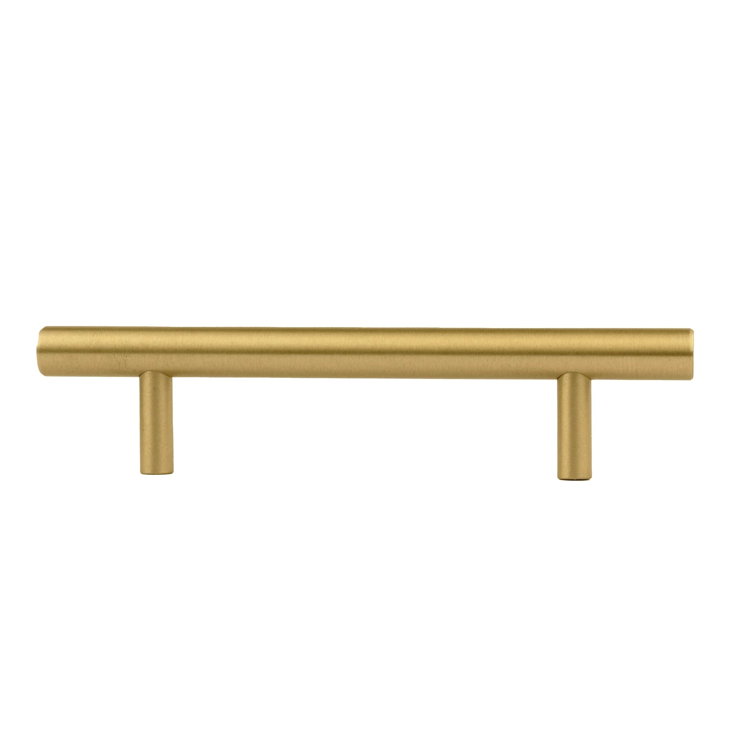 Cabinet pull handle, solid brass, brushed gold finish, Mantara, Sydney Handle, B-0080, ideal for wardrobes and kitchens.