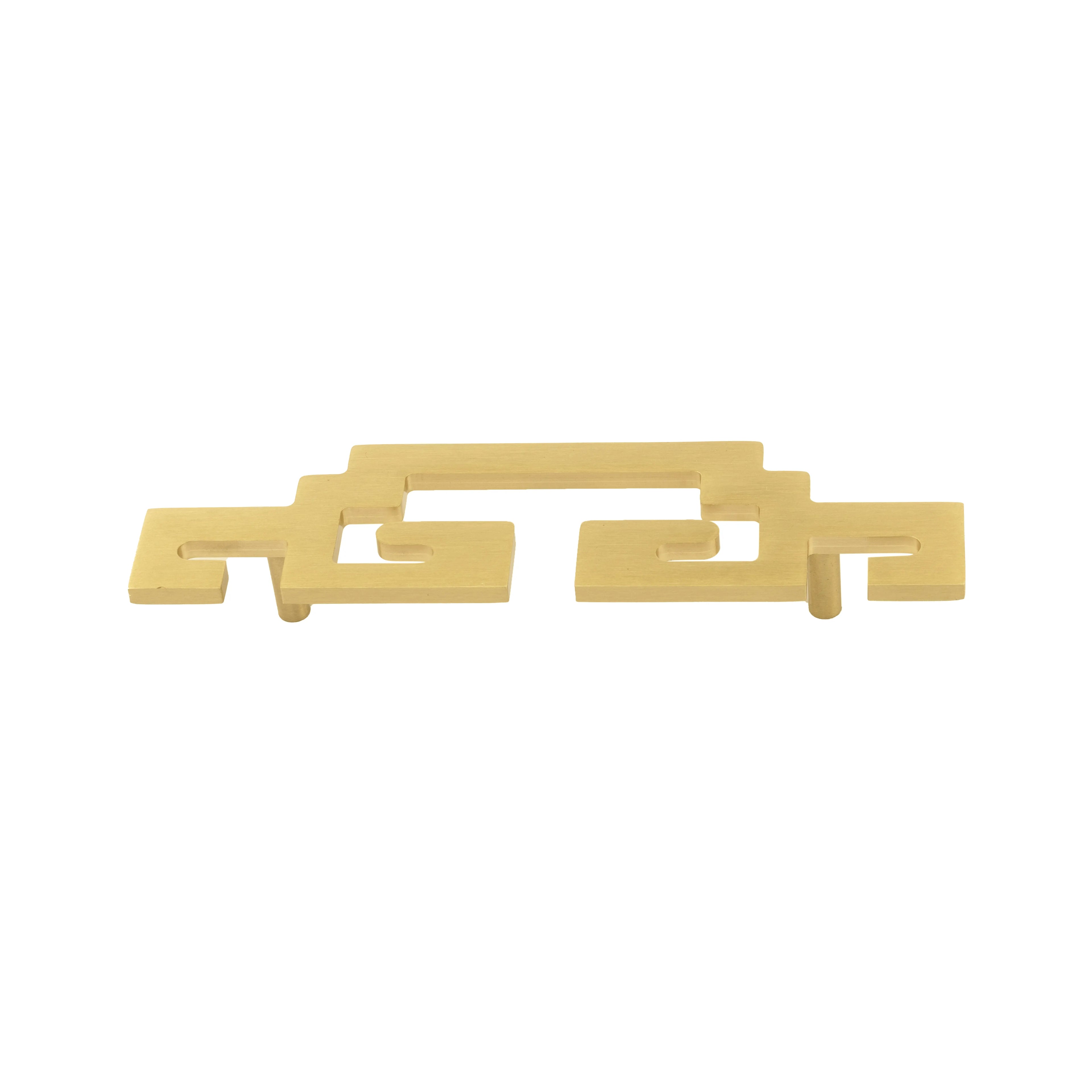 Mantara Yin Handle SKU B-0082 is a modern brass handle in brushed gold, ideal for drawers, furniture, and bedrooms.