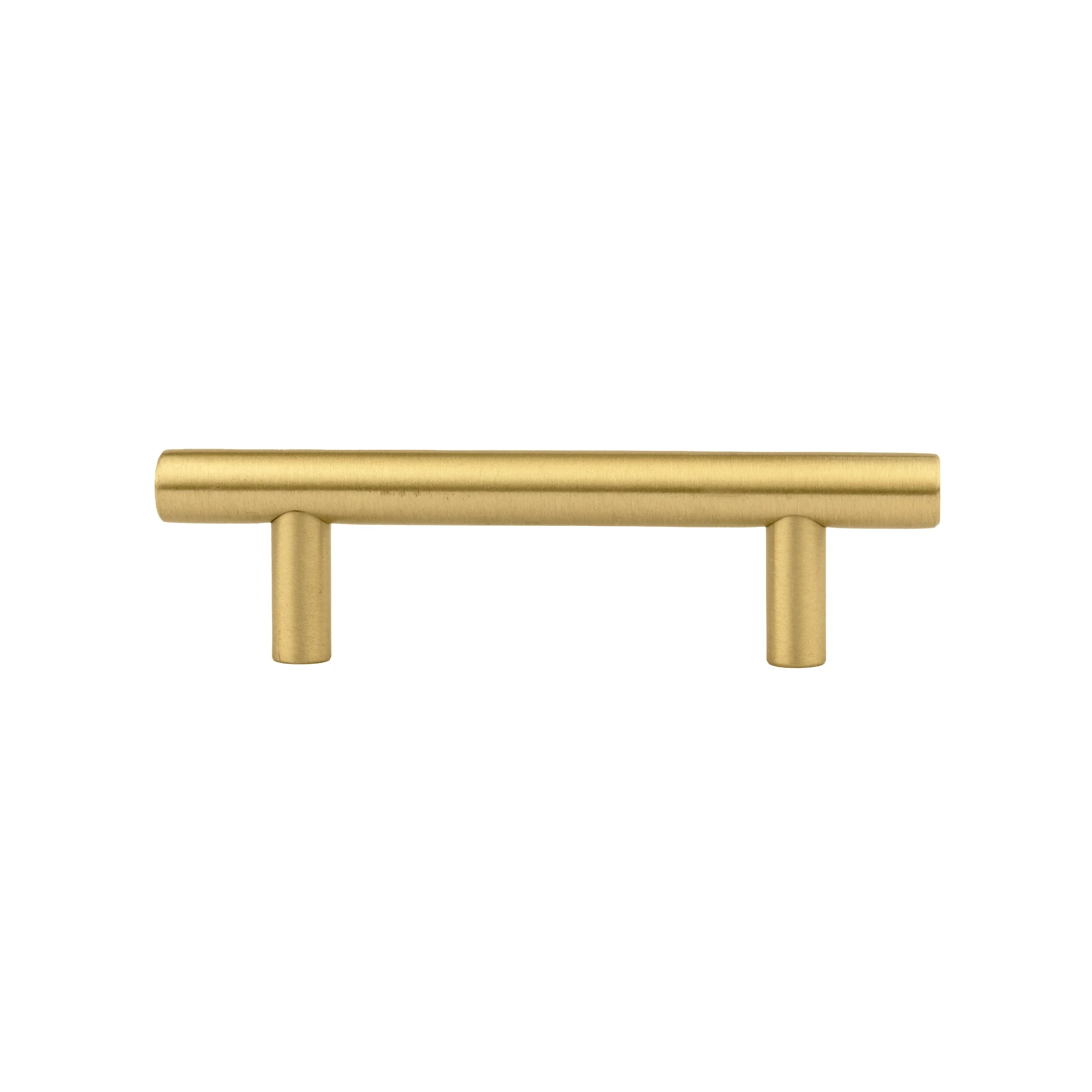Cabinet pull handle, solid brass, brushed gold finish, Mantara, Sydney Handle, B-0080, ideal for wardrobes and kitchens.