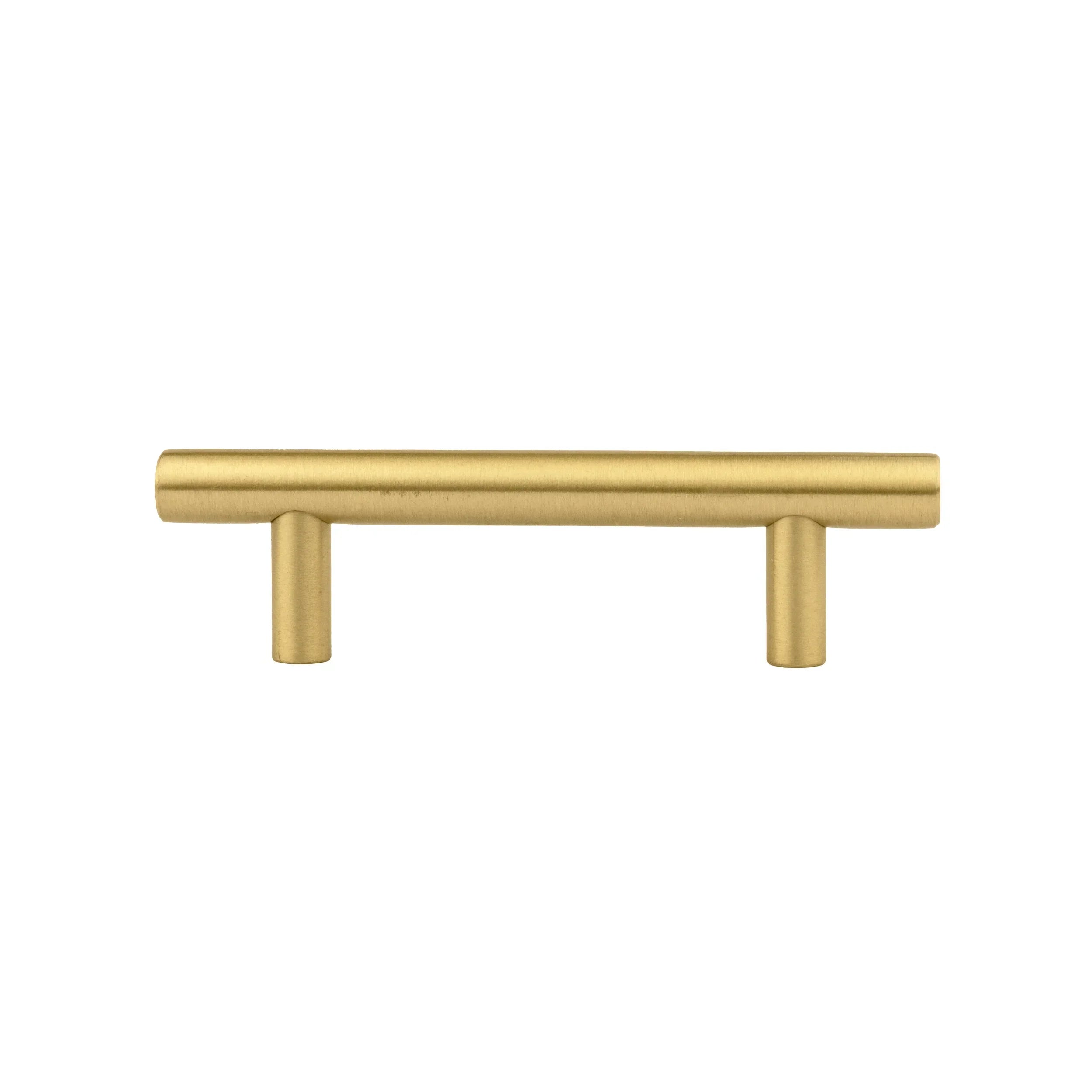 Cabinet pull handle, solid brass, brushed gold finish, Mantara, Sydney Handle, B-0080, ideal for wardrobes and kitchens.