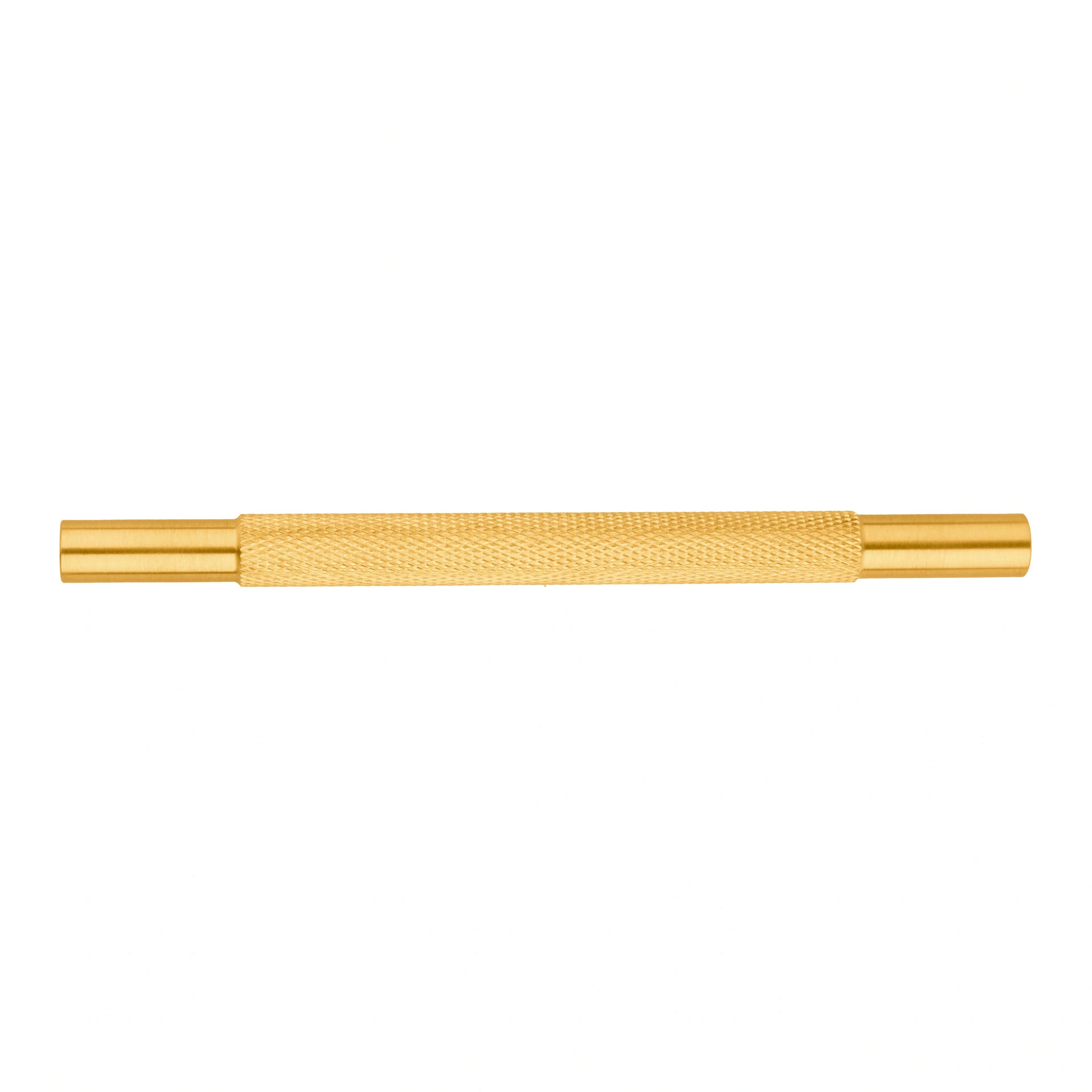 Mantara Enigma Handle B-0061 is a modern brushed brass handle in gold, ideal for cupboards and drawers.