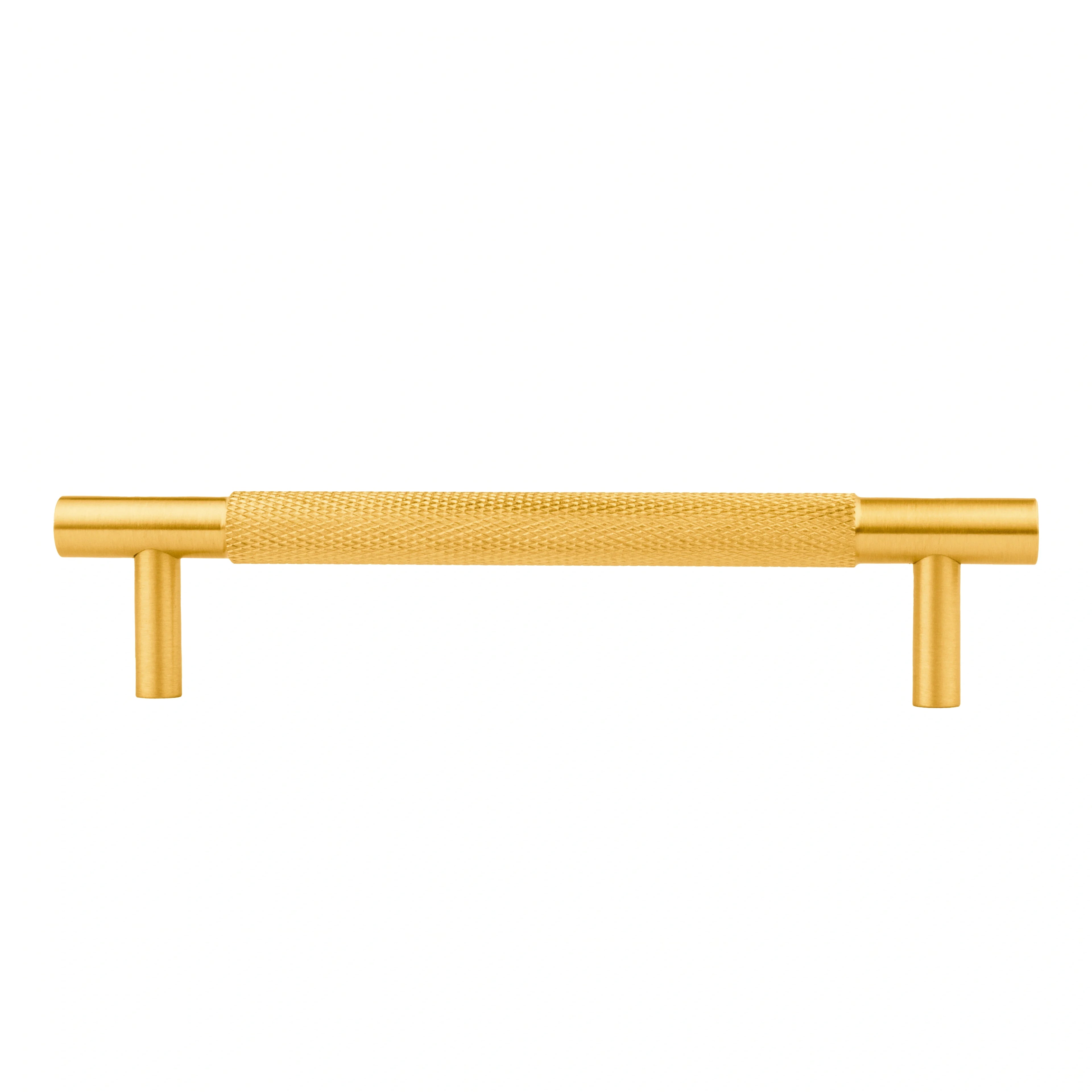 Mantara Enigma Handle B-0061 is a modern brushed brass handle in gold, ideal for cupboards and drawers.