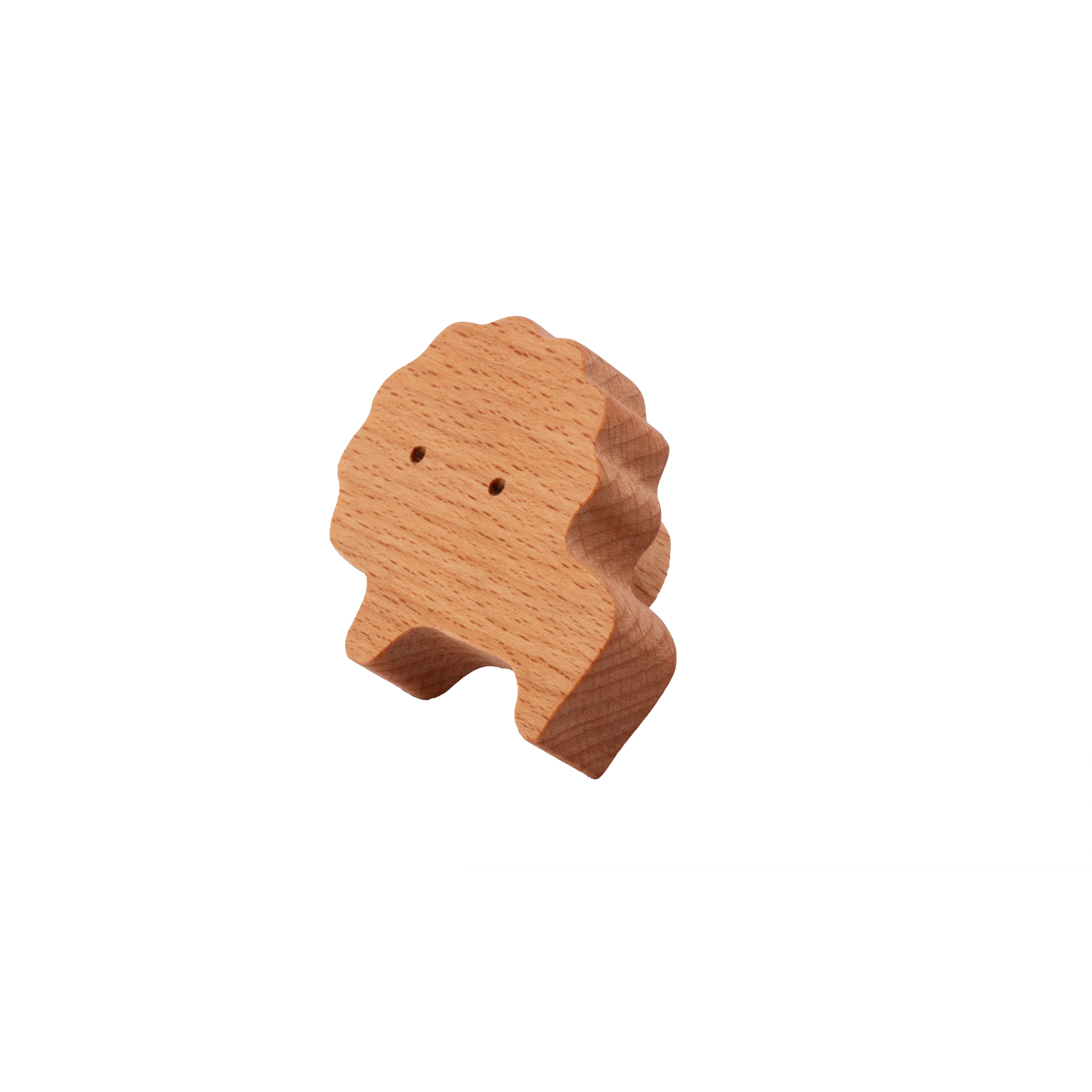 Mantara Lion Wooden Knob/Hook W-0024 Beige Modern Wood Knob for Kids Room, Cabinet & Drawer